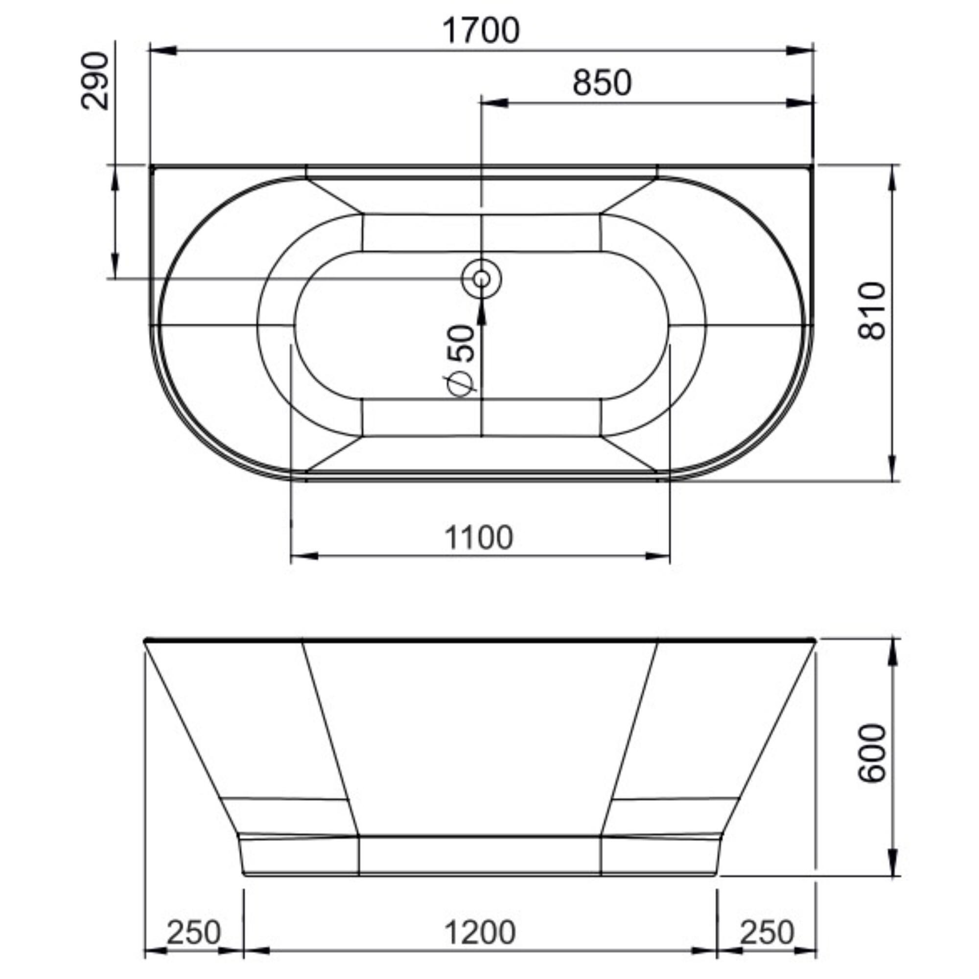 Cada freestanding Stefi, acril, 170 x 81 cm, alb | Leroy Merlin