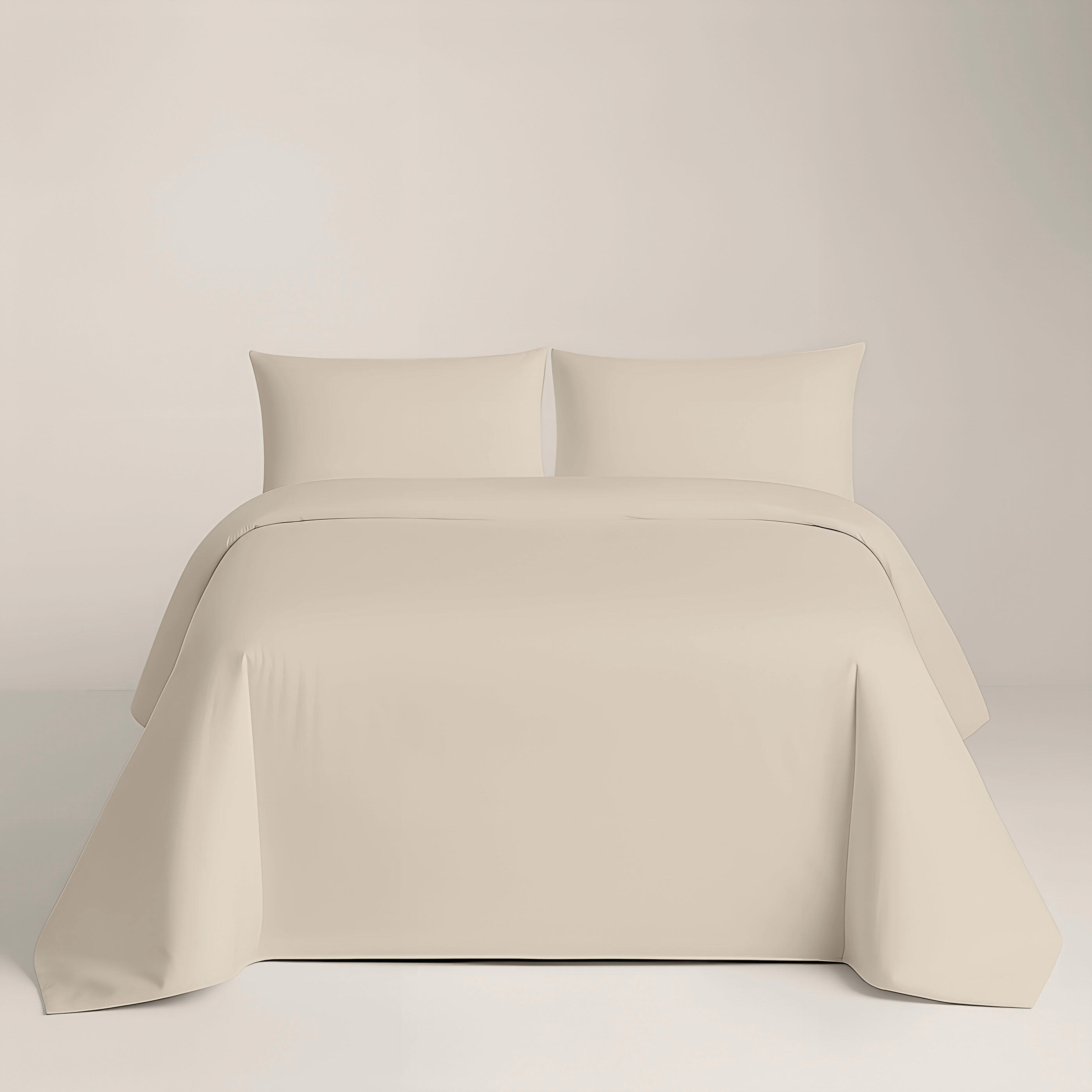 Juego de funda nórdica 2  piezas Beige 144 hilos para cama de 135 cm - 2