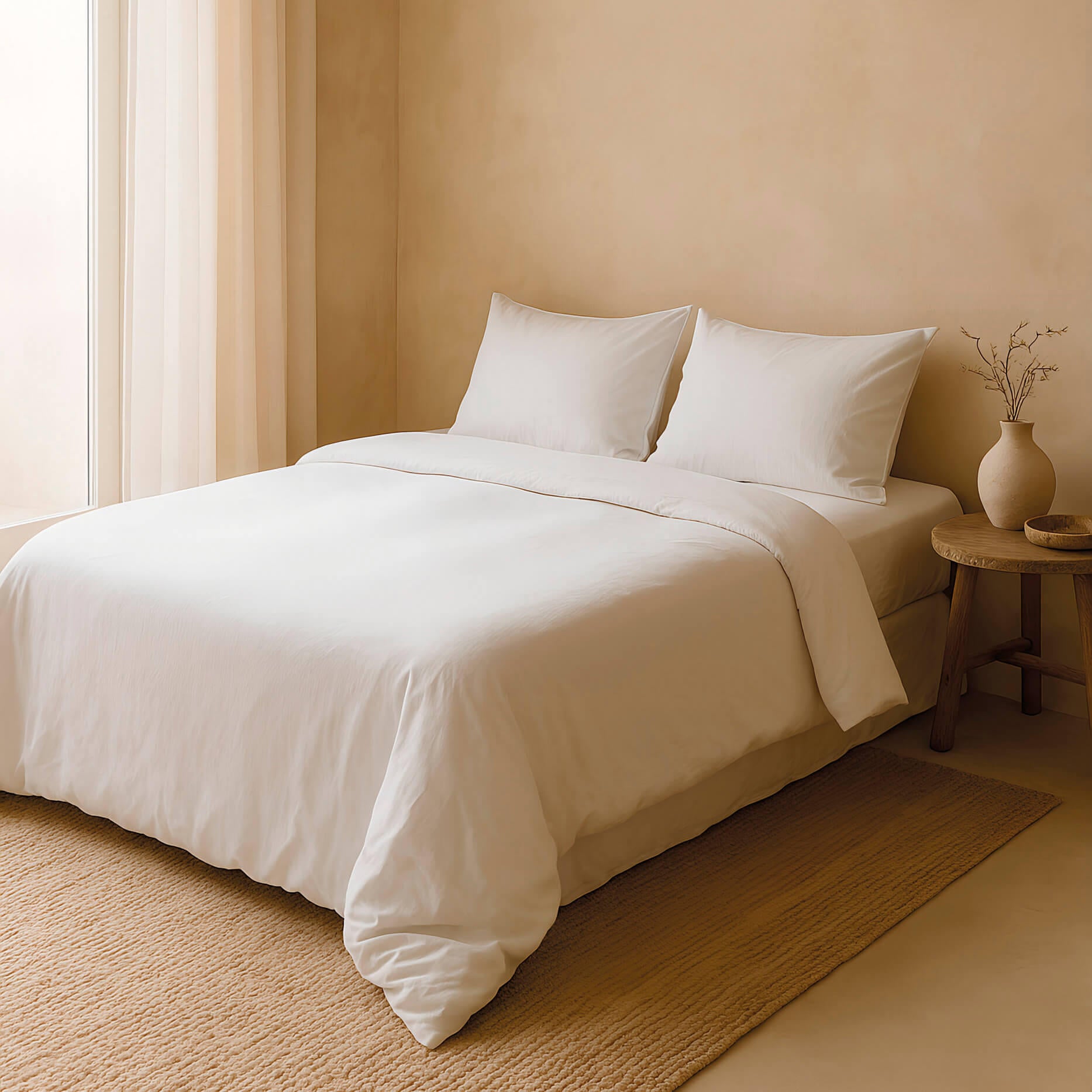 Funda nórdica Blanco algodón 144 hilos para cama de 180 cm - 4