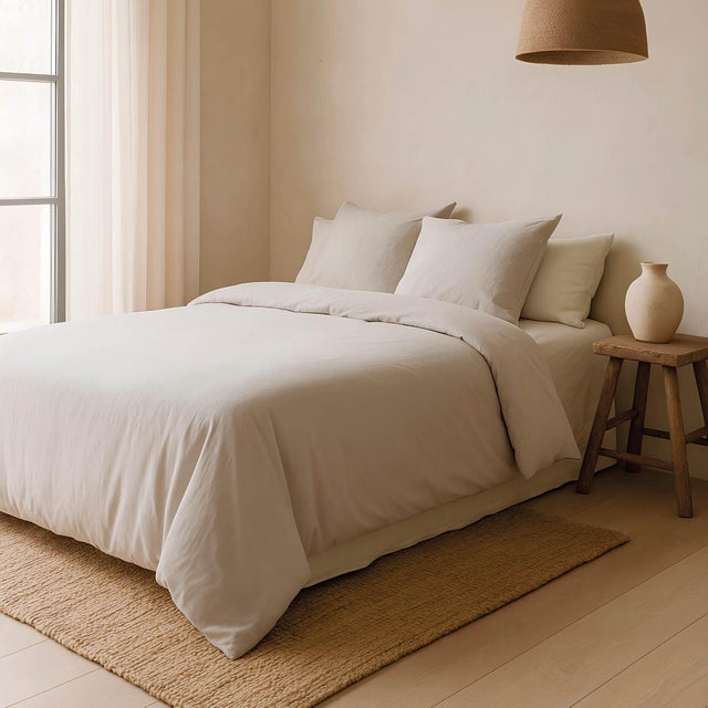 Juego de funda nórdica 2  piezas Beige 144 hilos para cama de 105 cm