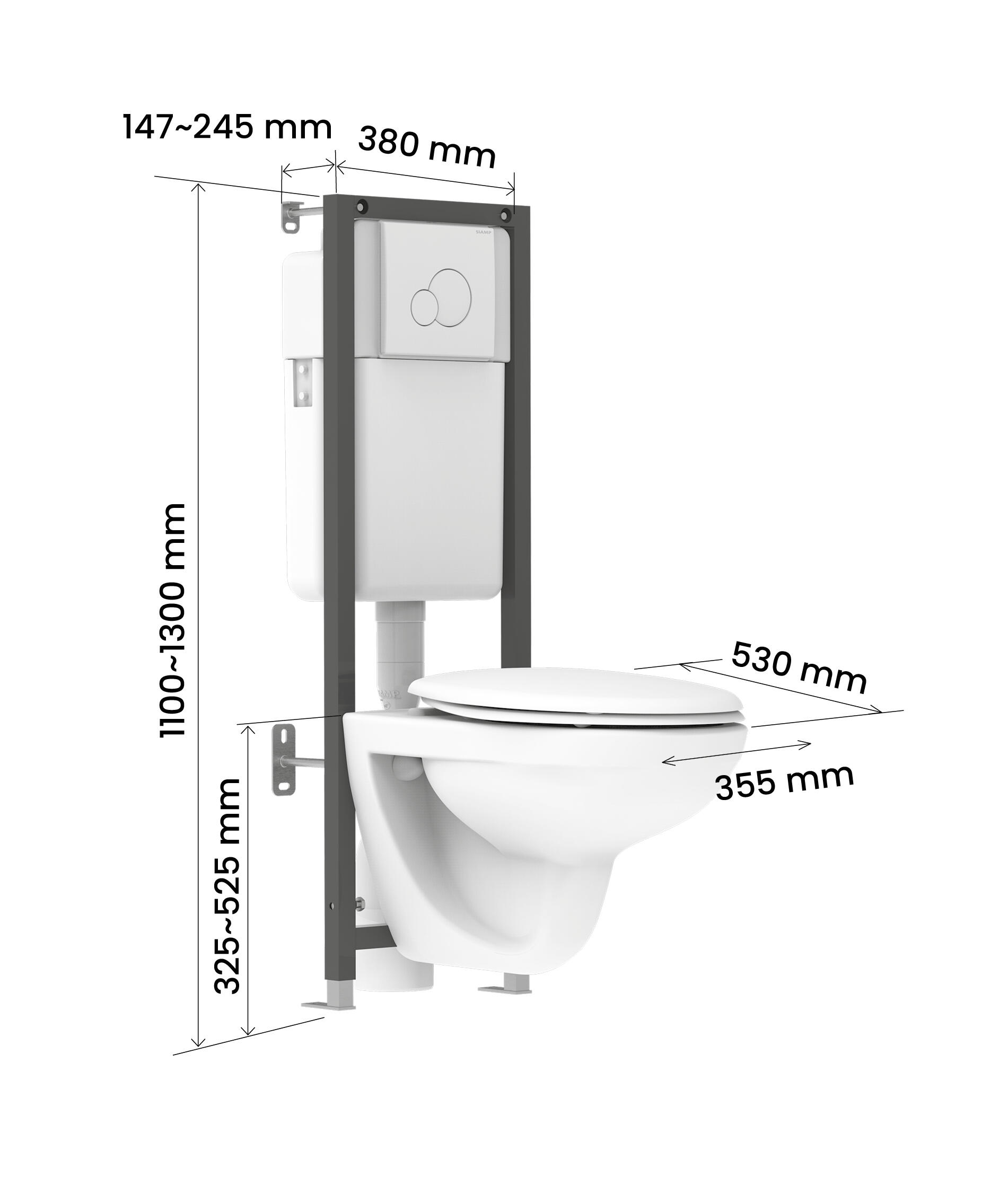 Pack wc suspendu avec bride bâti mur porteur - SIAMP Ambre - 4