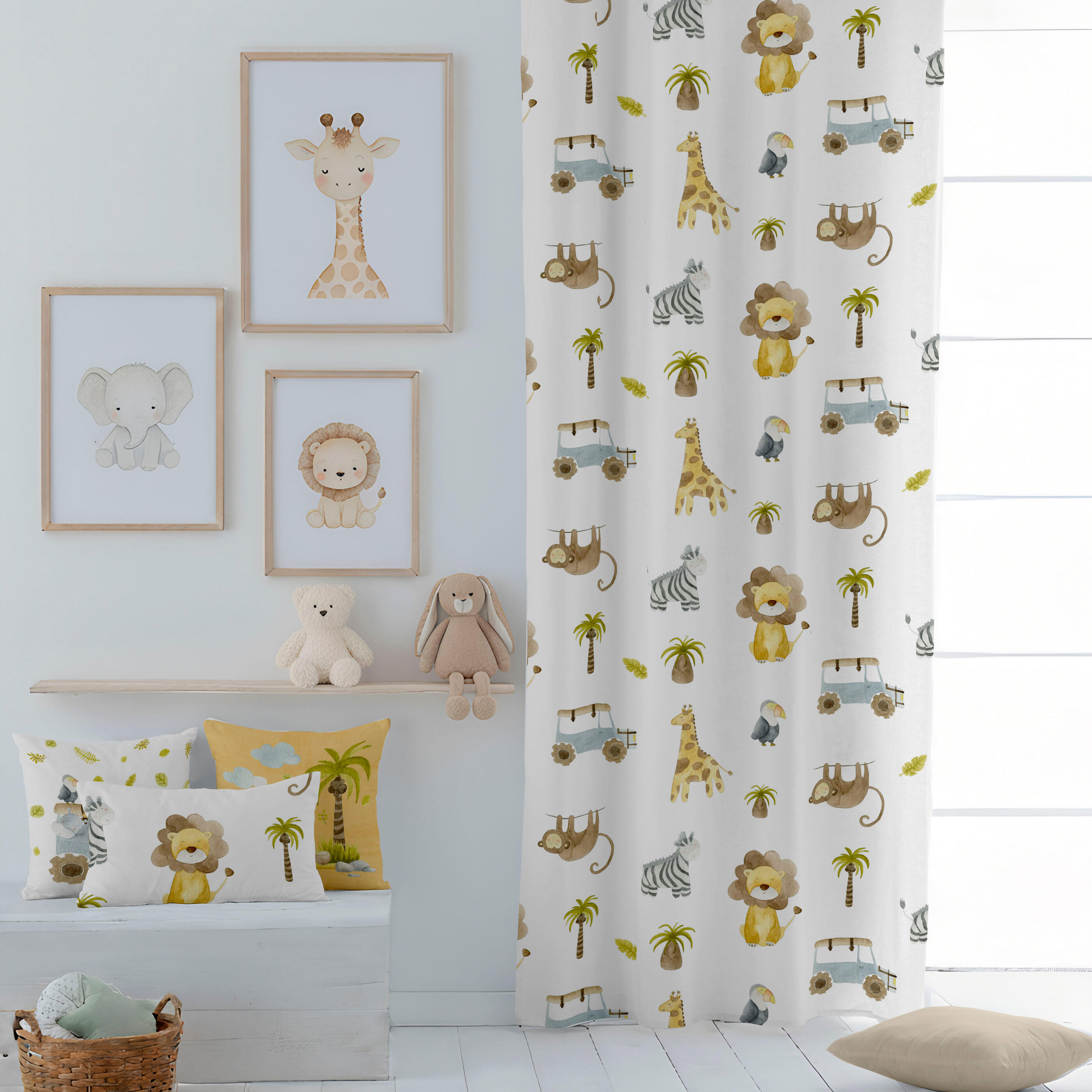 Cortina infantil con ojales serengeti de 140x260 cm