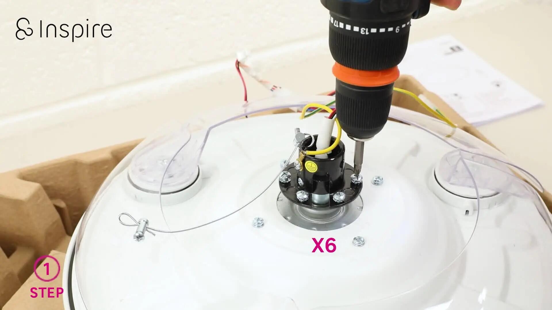 Ventoinha de teto retrátil 3 pás com lâmpada silenciosa D107 CCT Dimável branco madeira Sama Inspire
 - 10