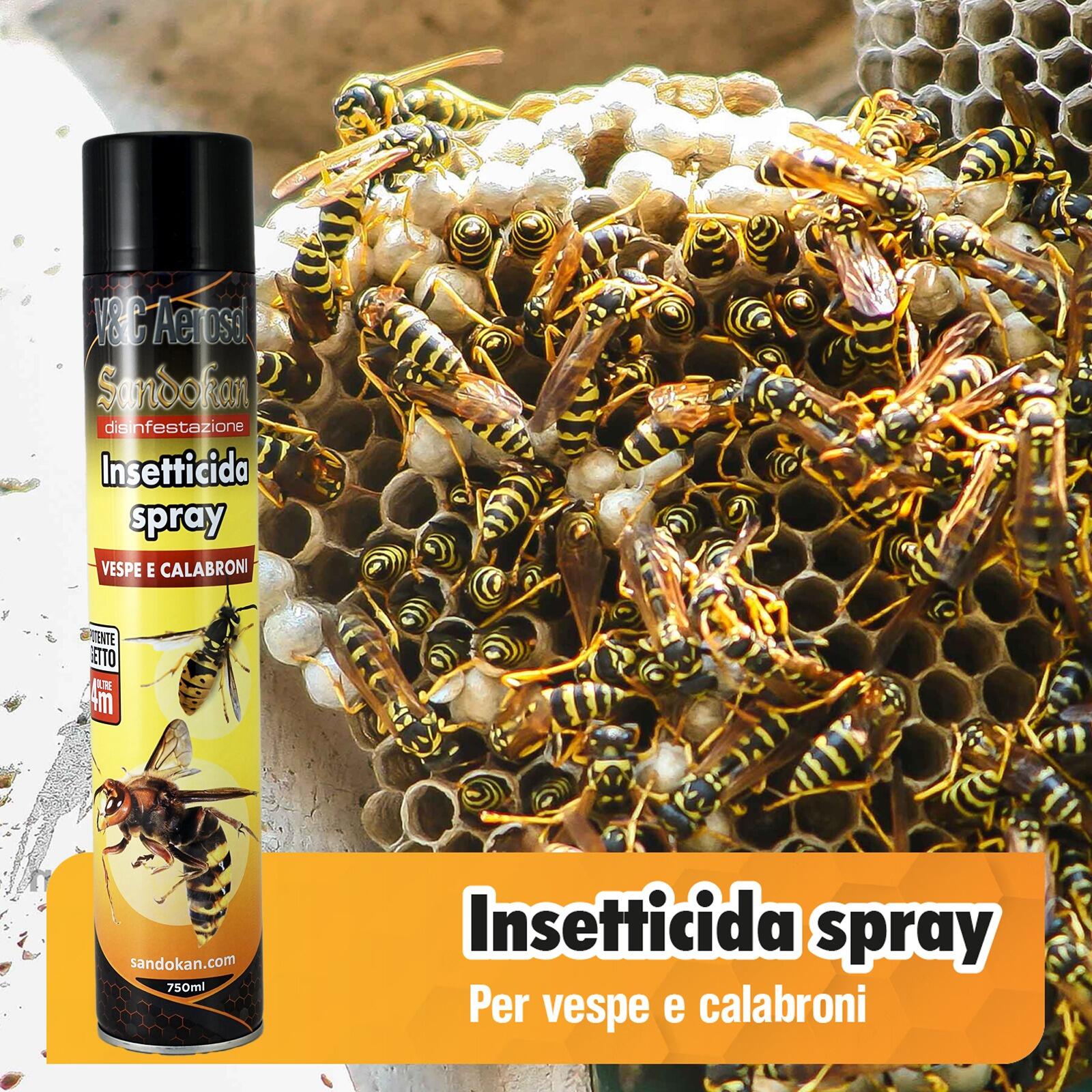 Insetticida spray per calabroni SANDOKAN 750 ml GETTO FINO A 4 METRI