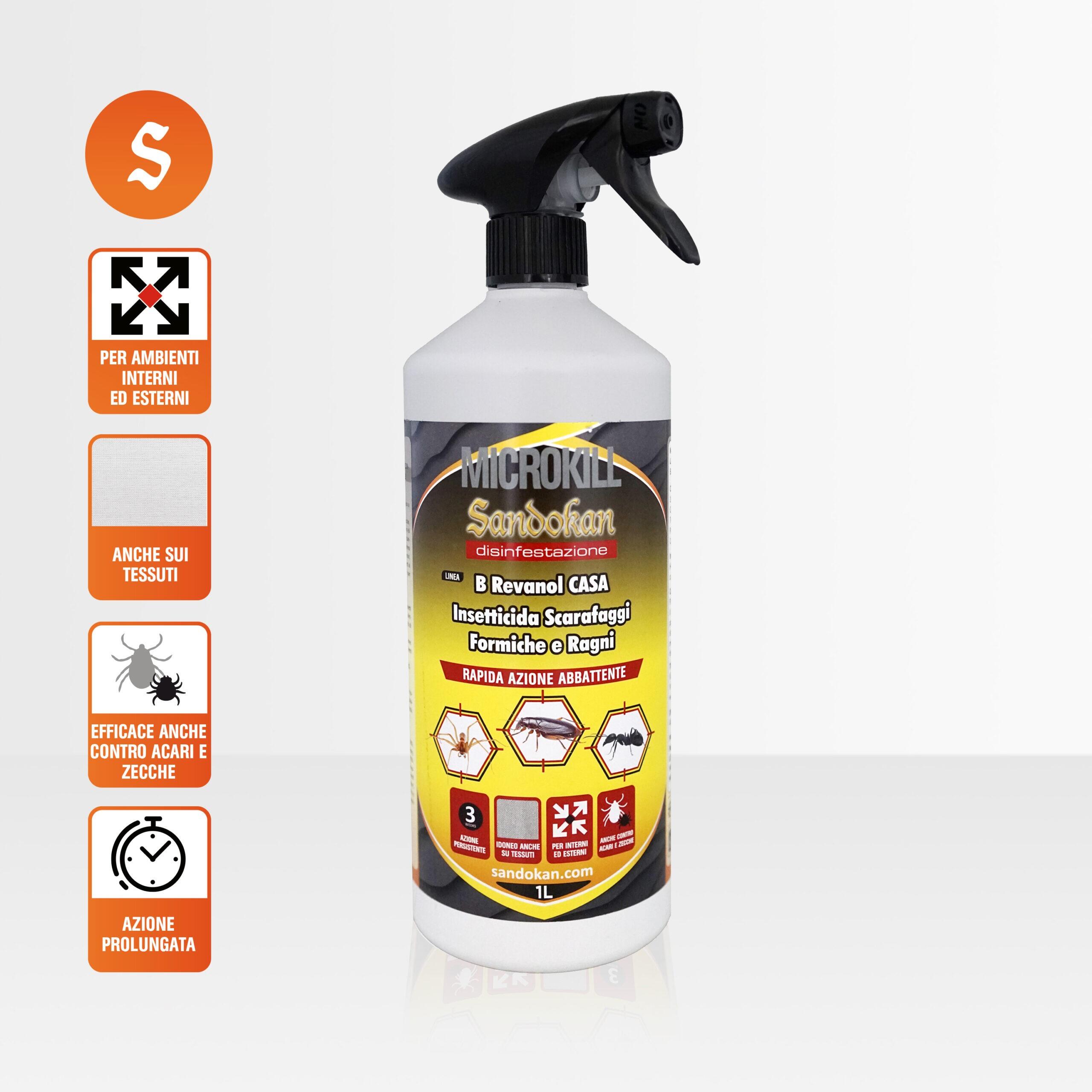 Insetticida liquido per acari, cimice, formiche, ragni e scarafaggi SANDOKAN B-Revanol 1 L - 3