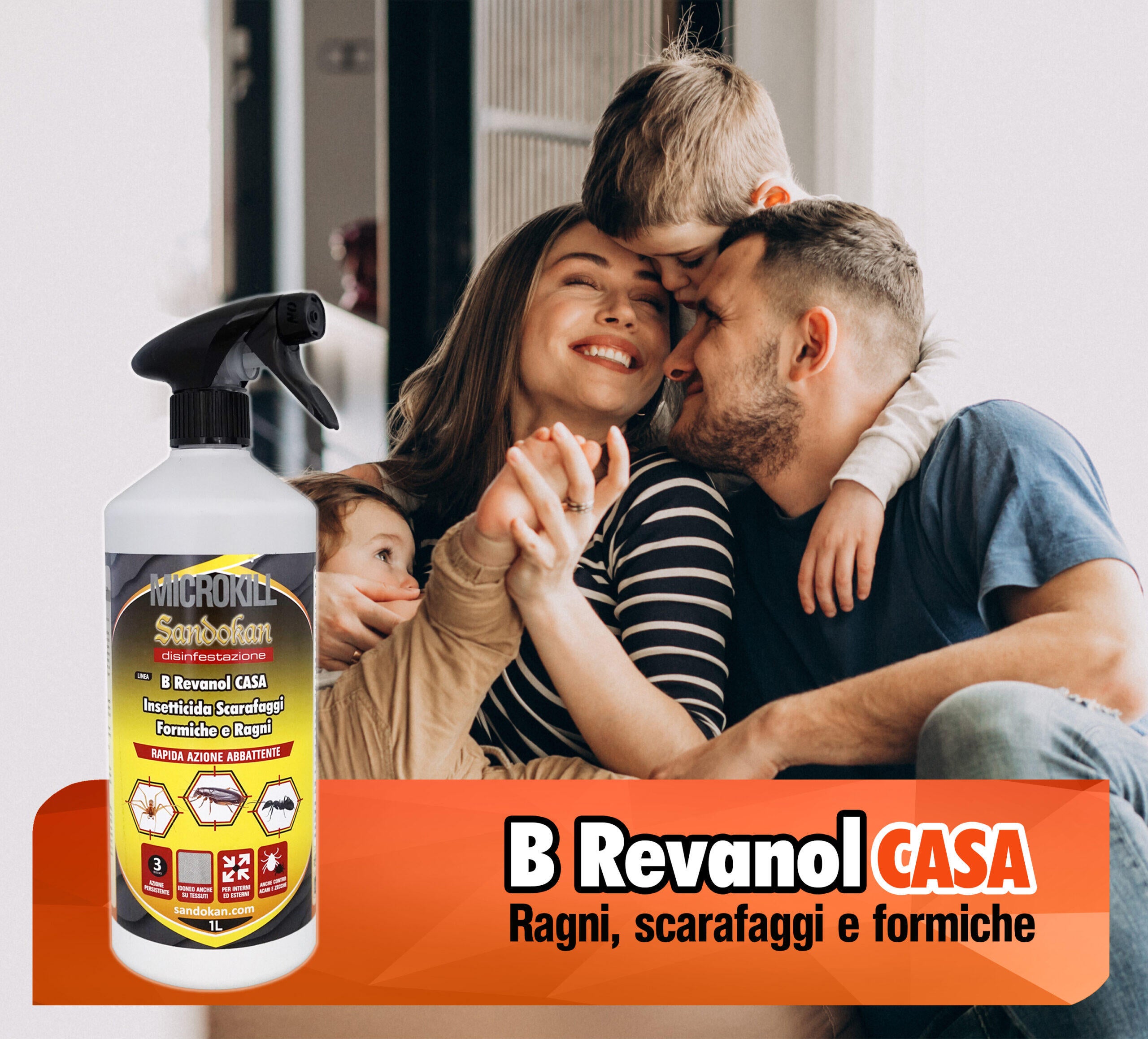 Insetticida liquido per acari, cimice, formiche, ragni e scarafaggi SANDOKAN B-Revanol 1 L - 2