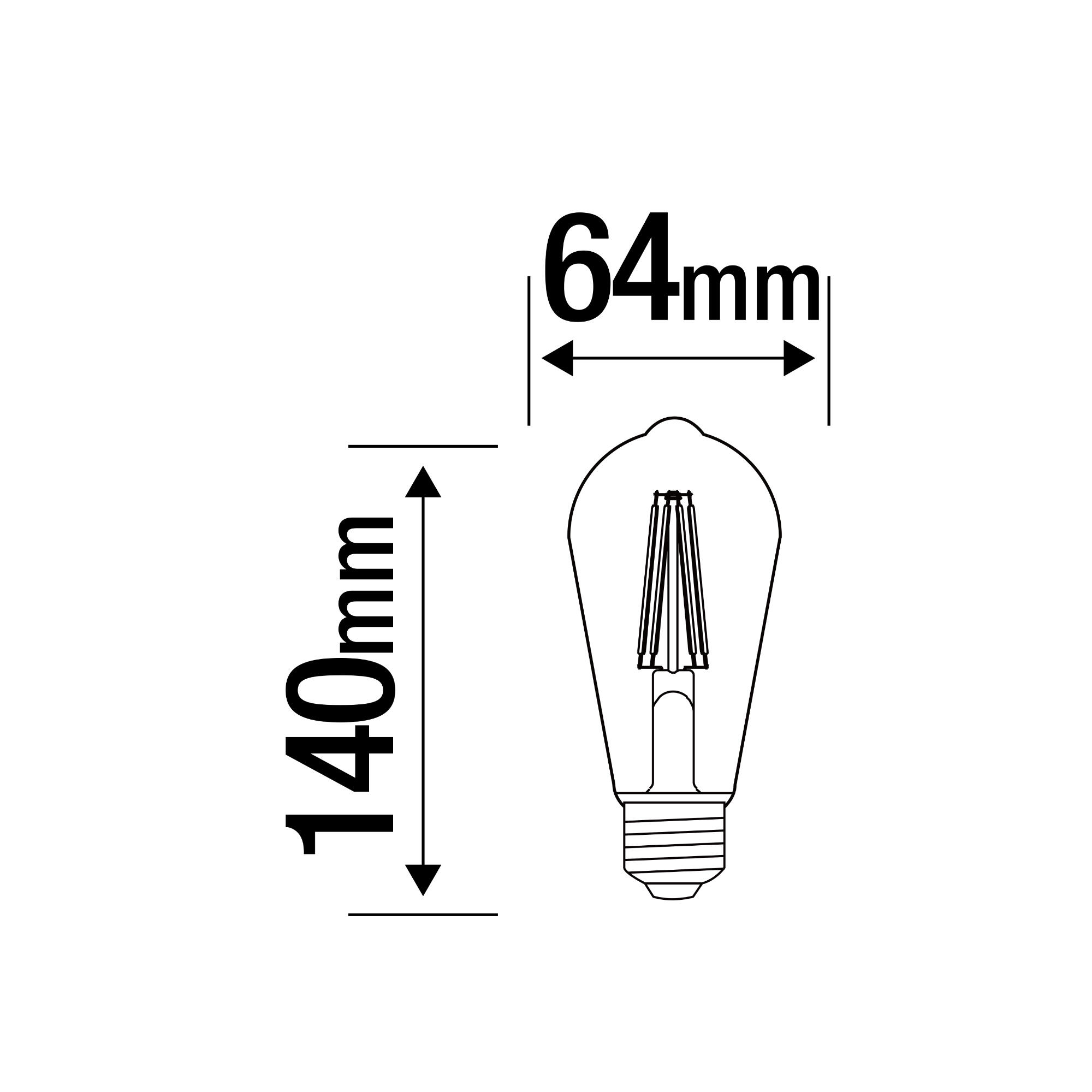 Bec LED decorativ Lexman, E27, ST64, 7.8 W, alb cald, 2700K, 806