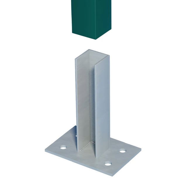 Supporto per palo in acciaio FERRO BULLONI da fissare grigio L 10 x H 20 cm x Sp 0.5 mm