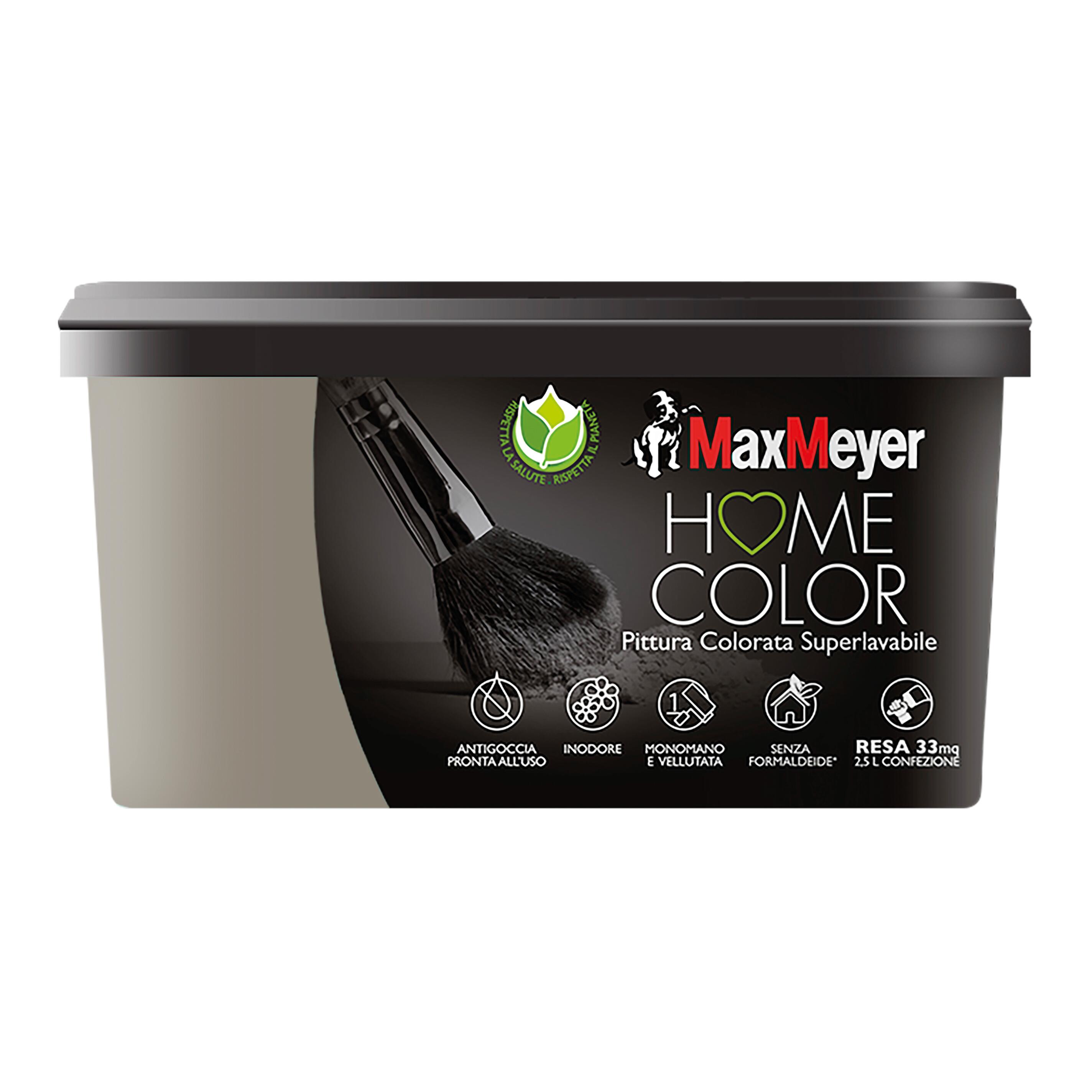 Pittura per interni super lavabile, MAXMEYER Home Color marrone brughiera opaco, 2.5 L - 3