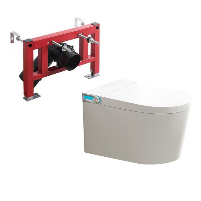 Pack Inodoro japonés ARTECRISTAL Arte Pure suspendido blanco + bastidor con salida horizontal, higiene intima avanzada, función de secado y asiento calefactable