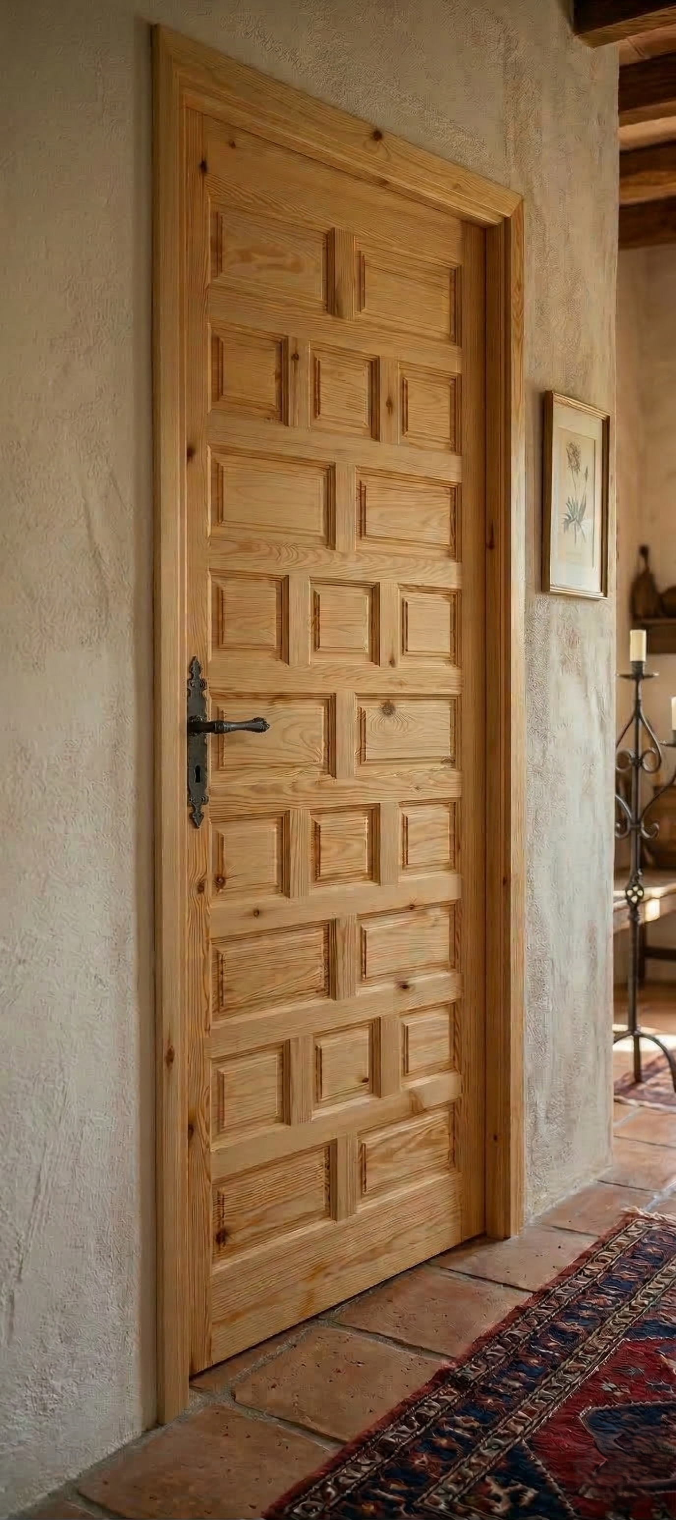 PUERTA INTERIOR EN BLOCK MACIZA PINO CASTELLANA 72,5 CM DERECHA - 2