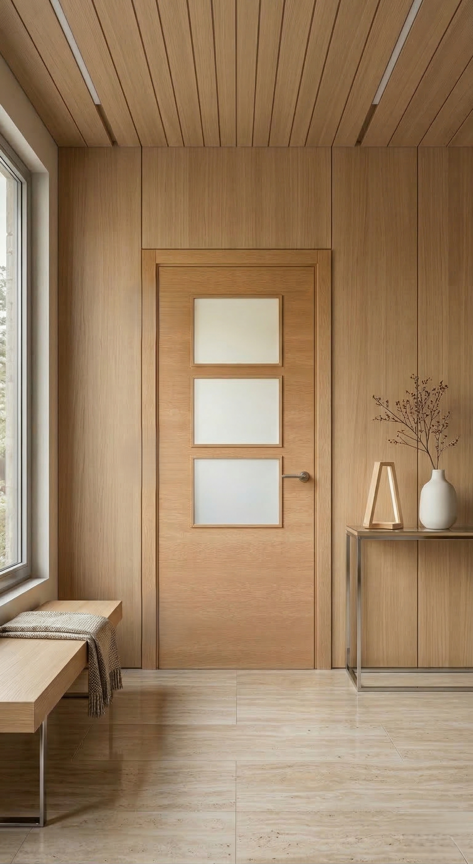 PUERTA ABATIBLE EN BLOCK HORIZONTAL ROBLE  80,5CM IZQUIERDA - 2