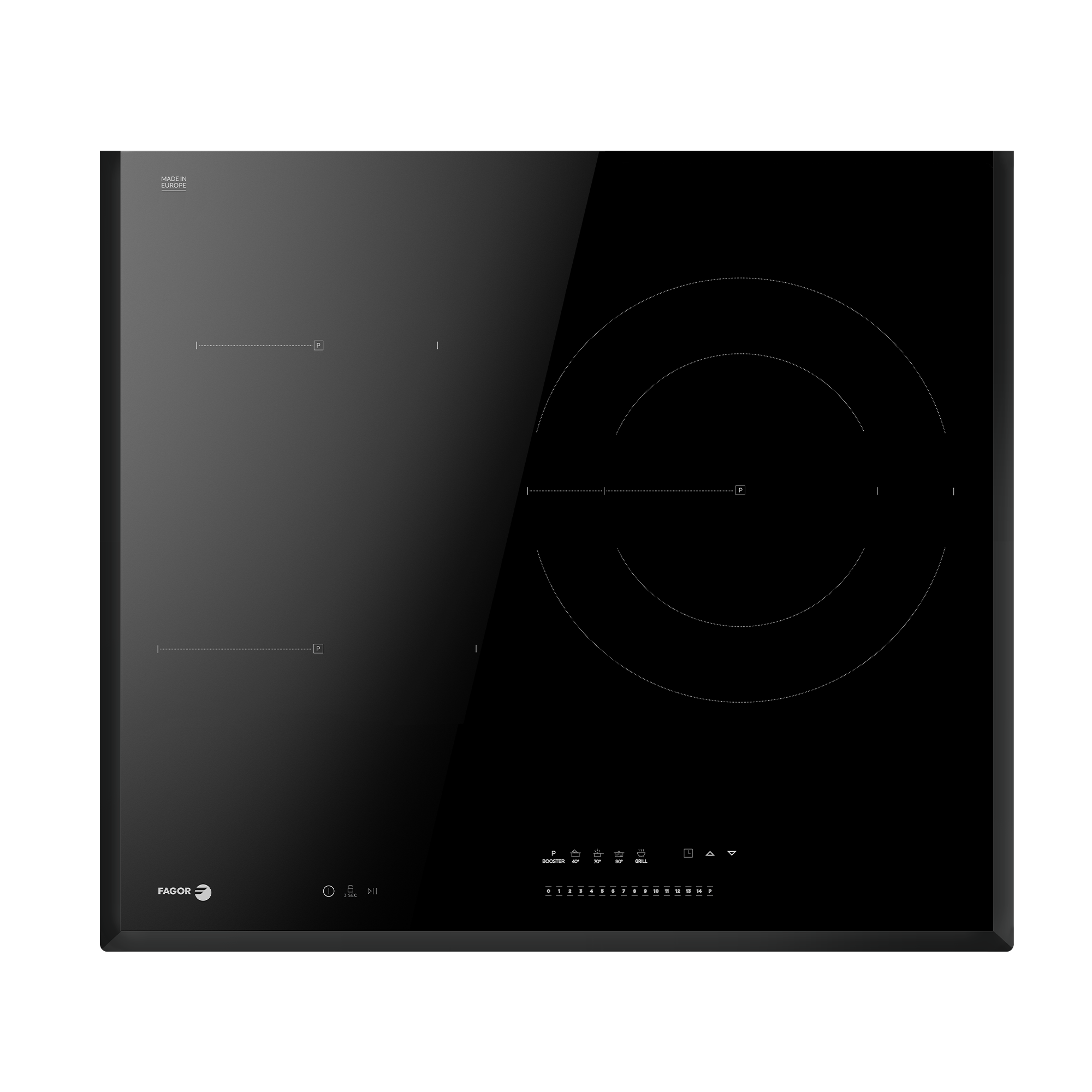 placa de induccion fagor 4if-30b3s con 3 zonas de coccion 7350 w negro 60cm