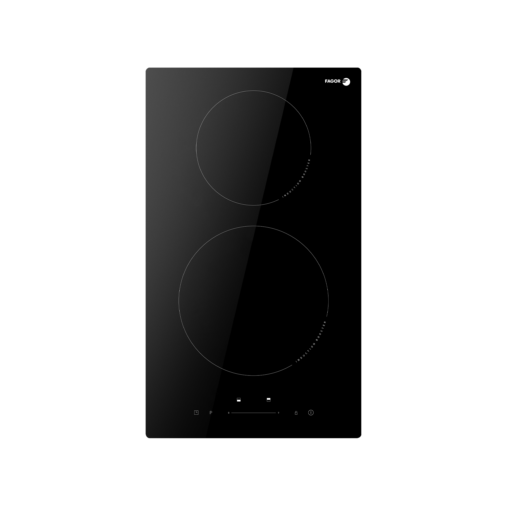 placa de induccion fagor 3mi-21bc con 2 zonas de coccion zona grande de 21cm 3700 w negro 30cm