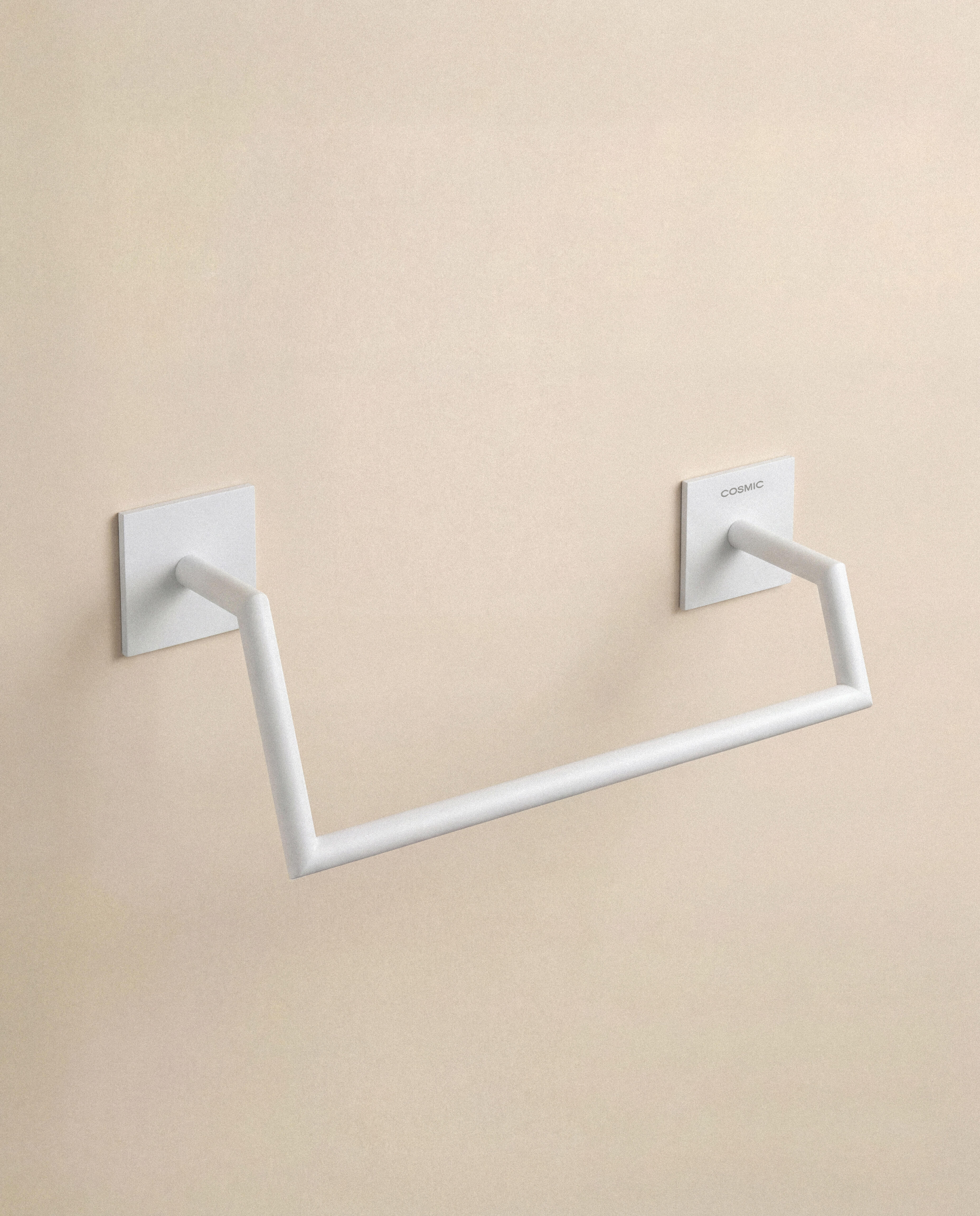 Toallero de aro blanco mate para pegar Link 25.5x10x7 cm - 2