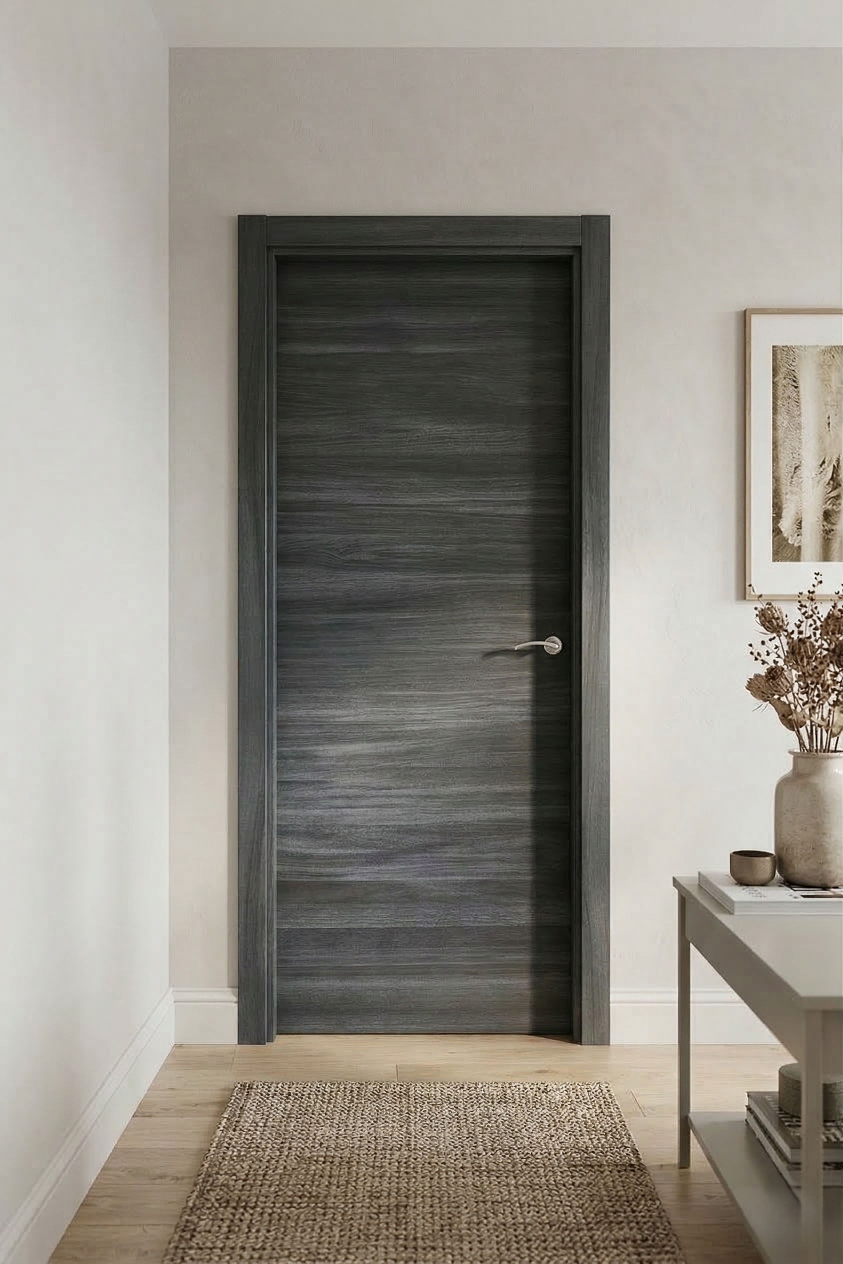 PUERTA ABATIBLE EN BLOCK MELAMINA NEGRA 72,5CM CIEGA IZQUIERDA - 2