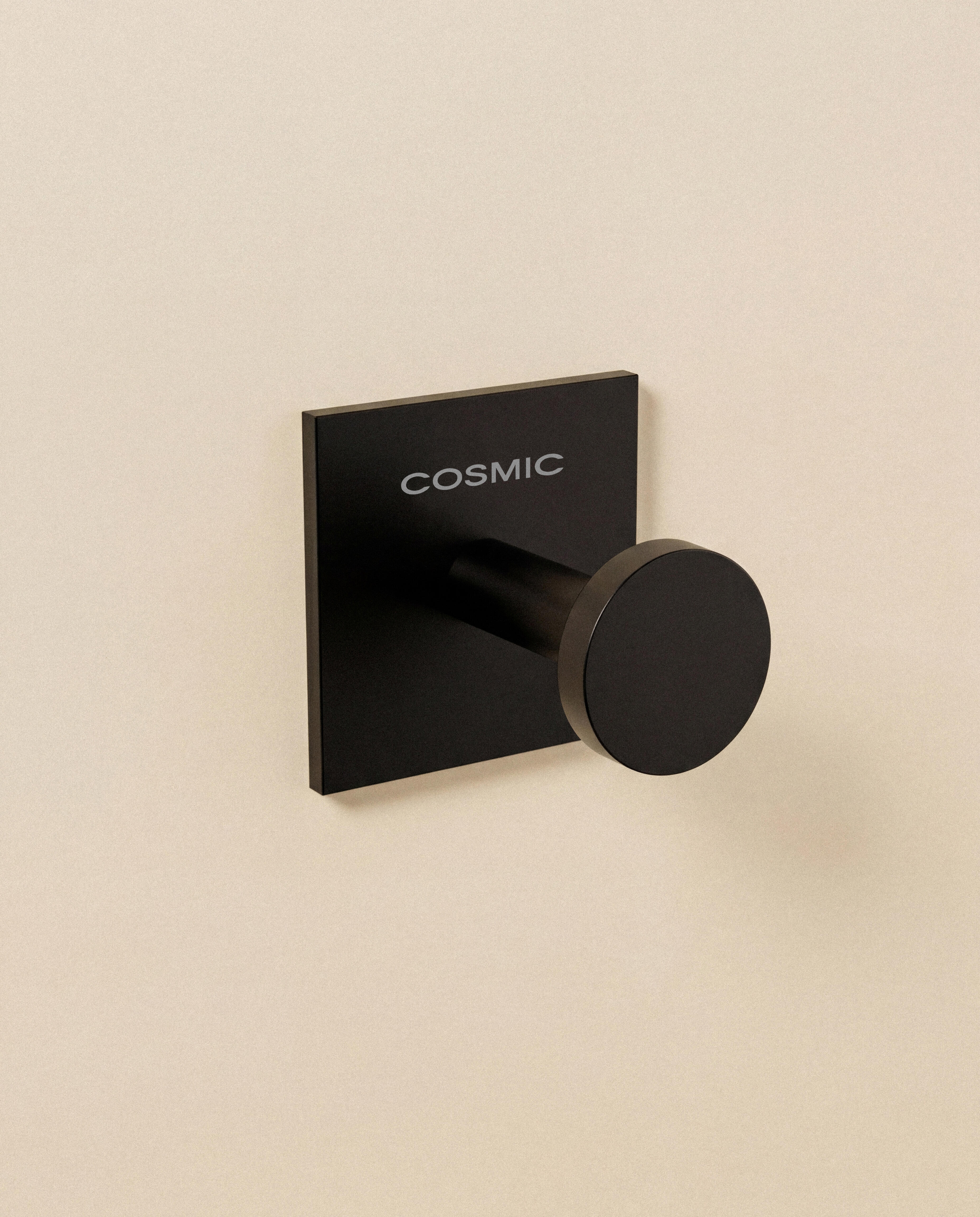 1 percha/colgador adhesivo de baño Link negro de latón - 2
