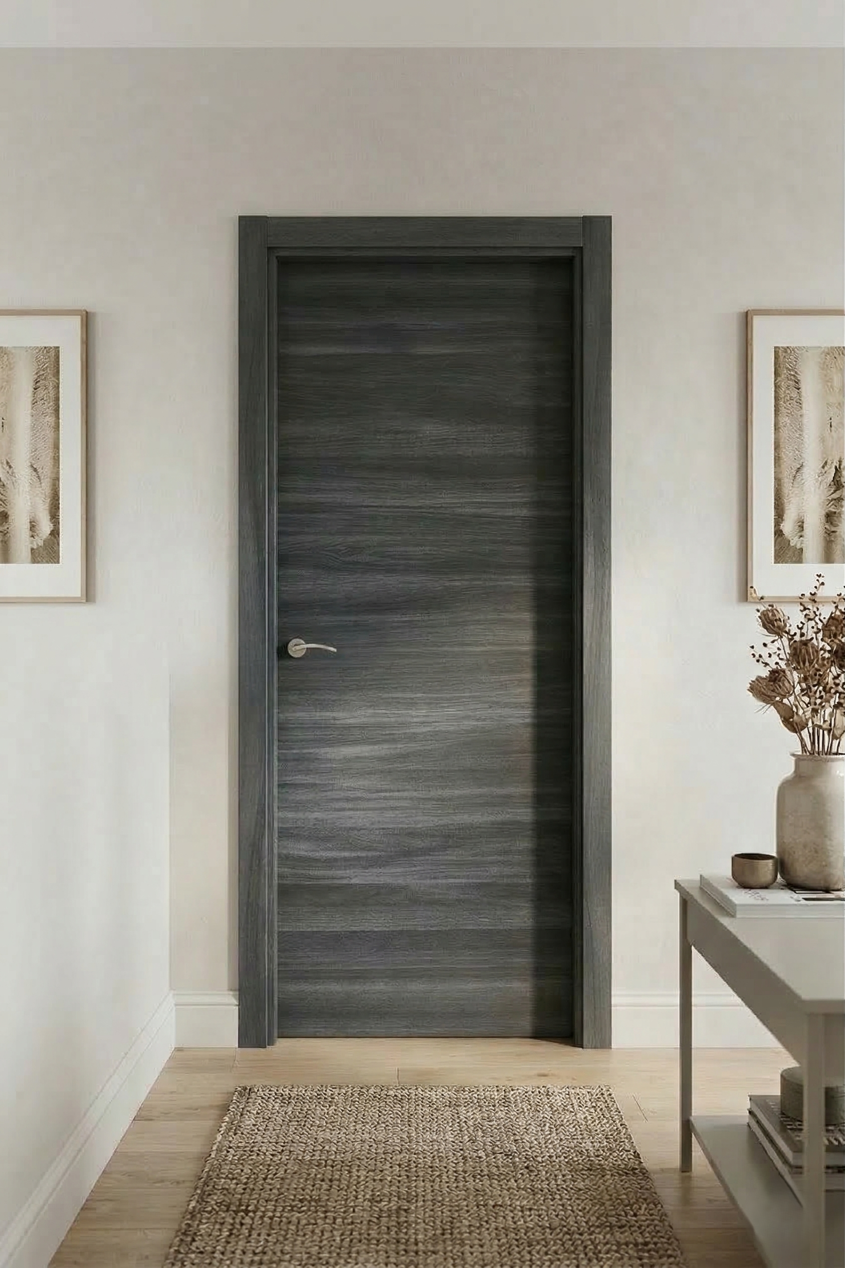 PUERTA ABATIBLE EN BLOCK MELAMINA NEGRO 82,5CM CIEGA DERECHA - 2