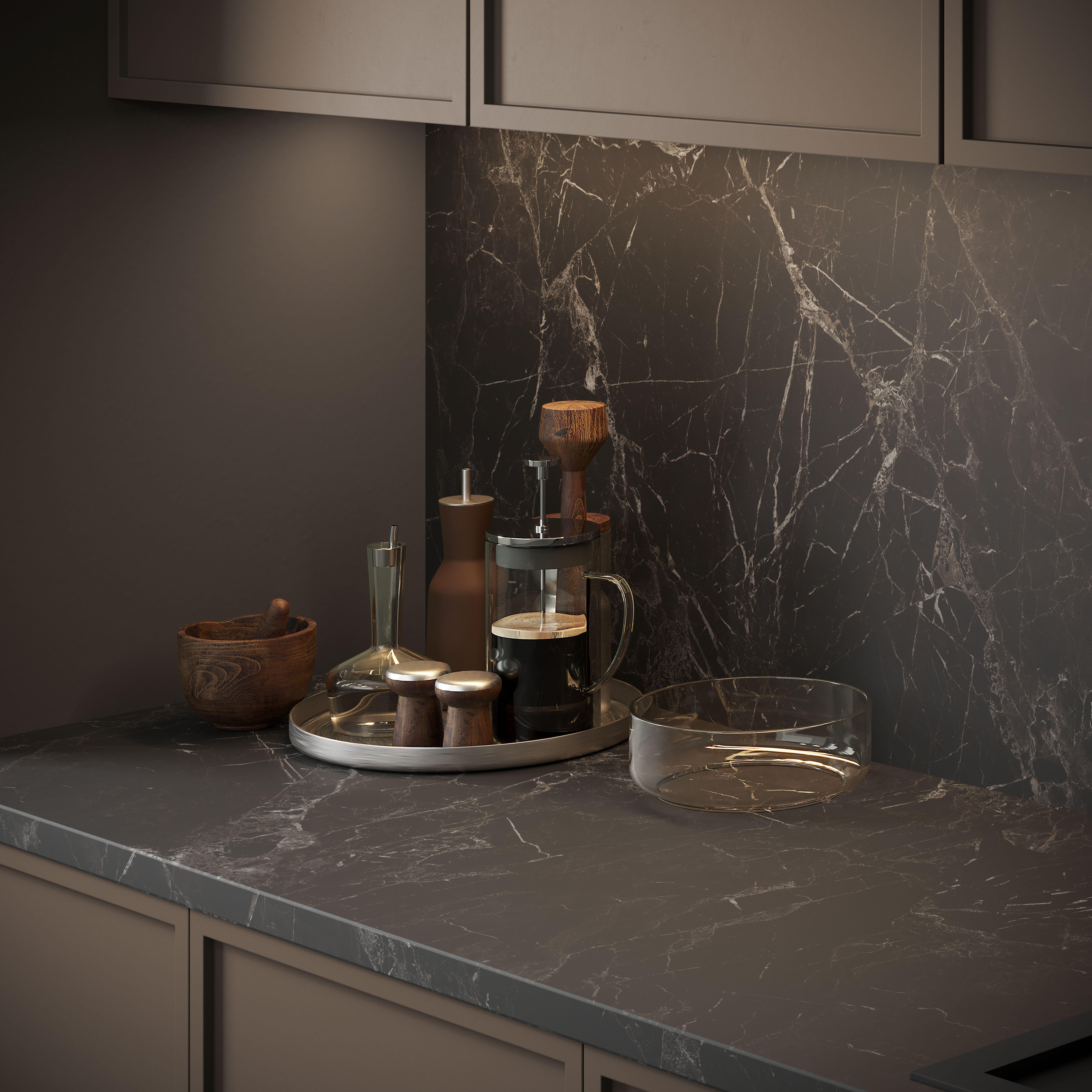 Rollo canto de encimera laminada para cocina Milos marbre noir 4.5x500 cm - 4