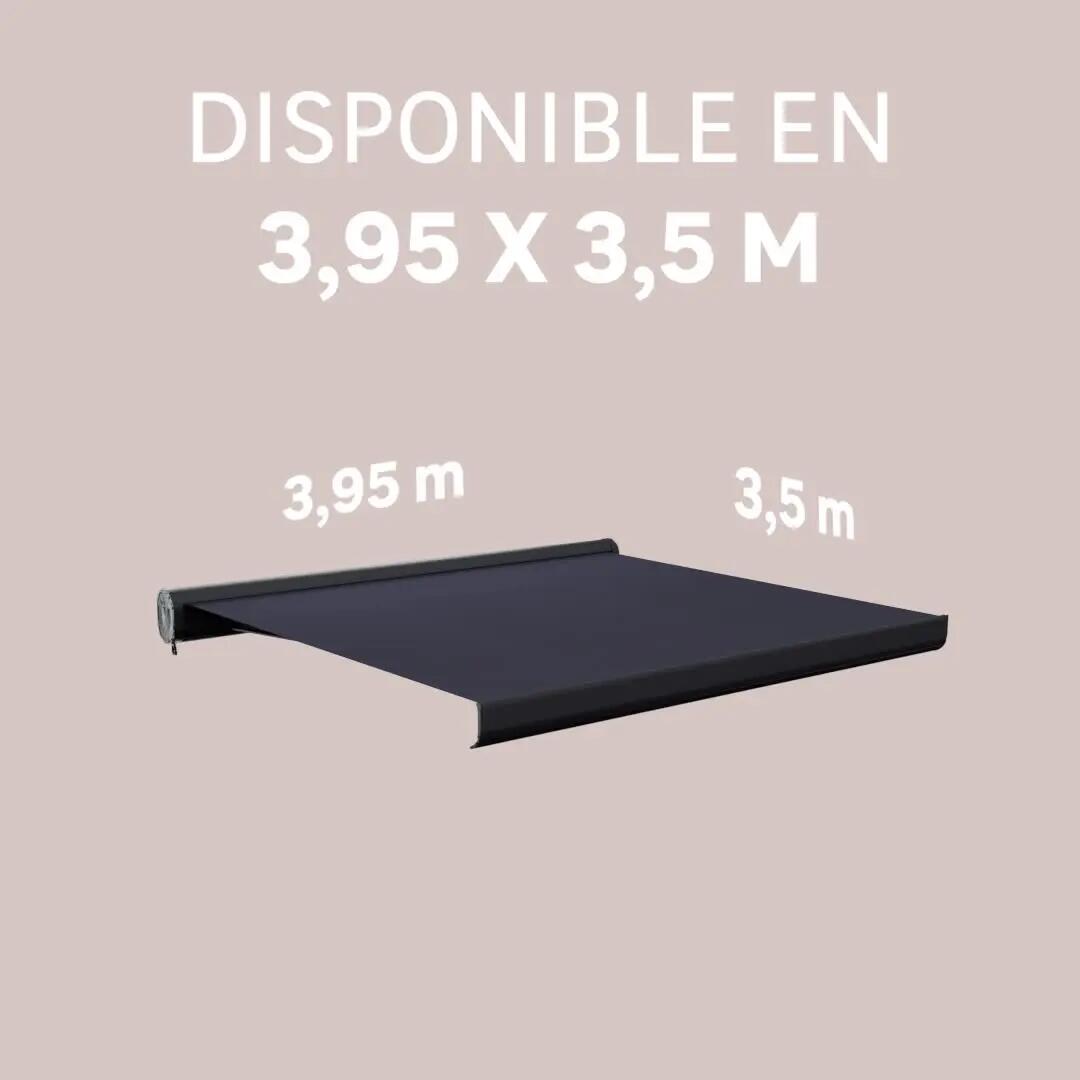 Toldo brazo extensible 3.95x3.5m para terraza Loby cofre gris motorizado con mando tela acrílica gris Naterial - 4