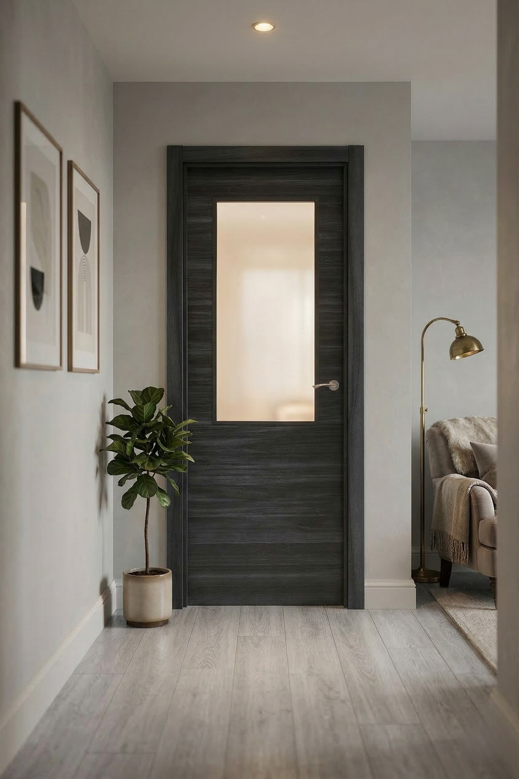 PUERTA ABATIBLE EN BLOCK MELAMINA NEGRO 72,5CM IZQUIERDA - 2