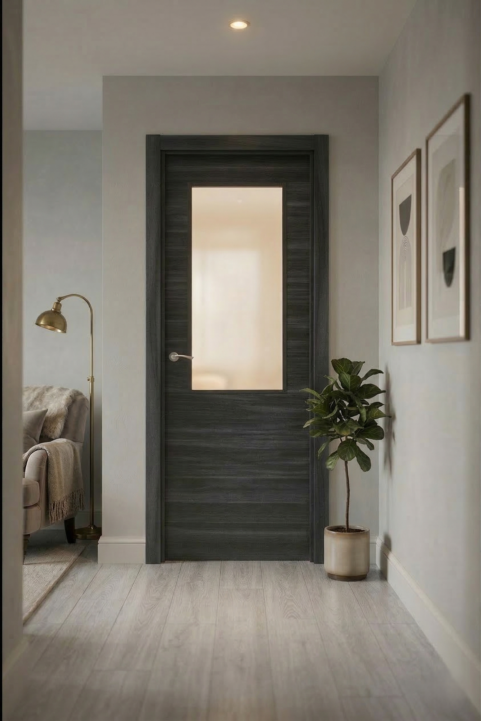 PUERTA ABATIBLE EN BLOCK MELAMINA NEGRO 72,5CM DERECHA - 2