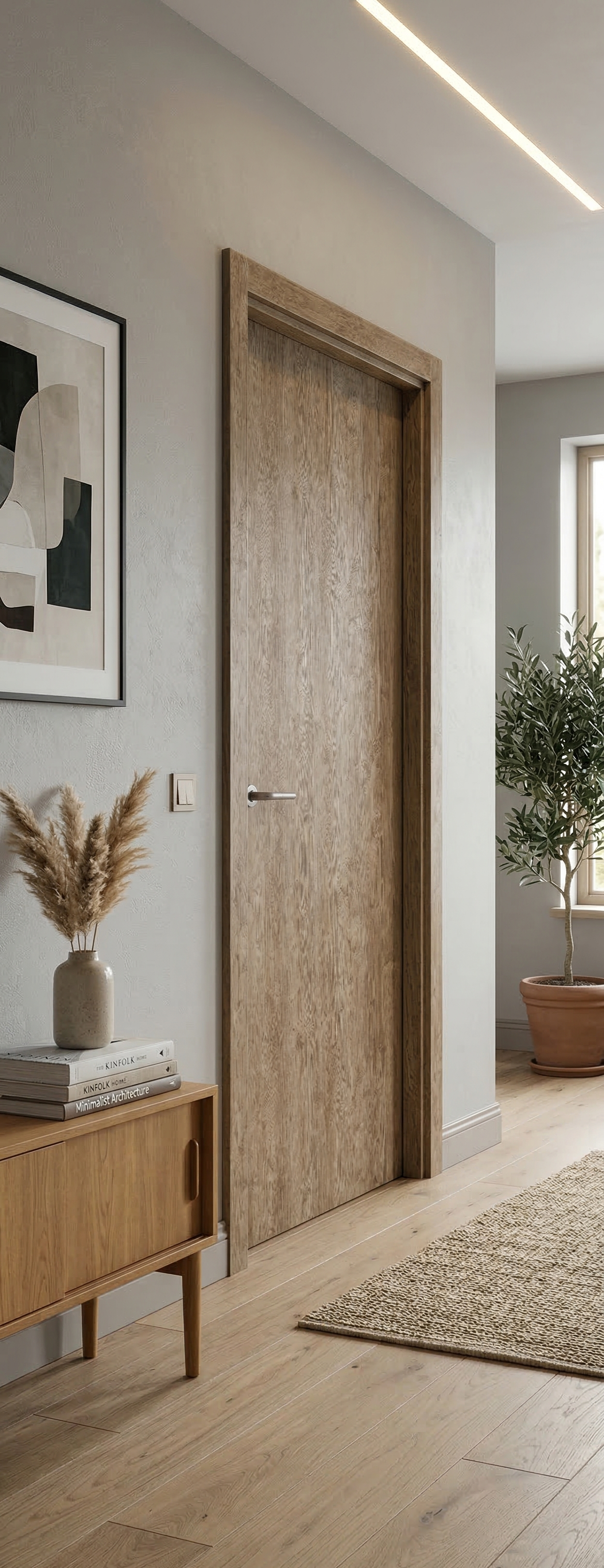 PUERTA ABATIBLE EN BLOCK VINILO CASTAÑO 92,5CM CIEGA DERECHA - 2