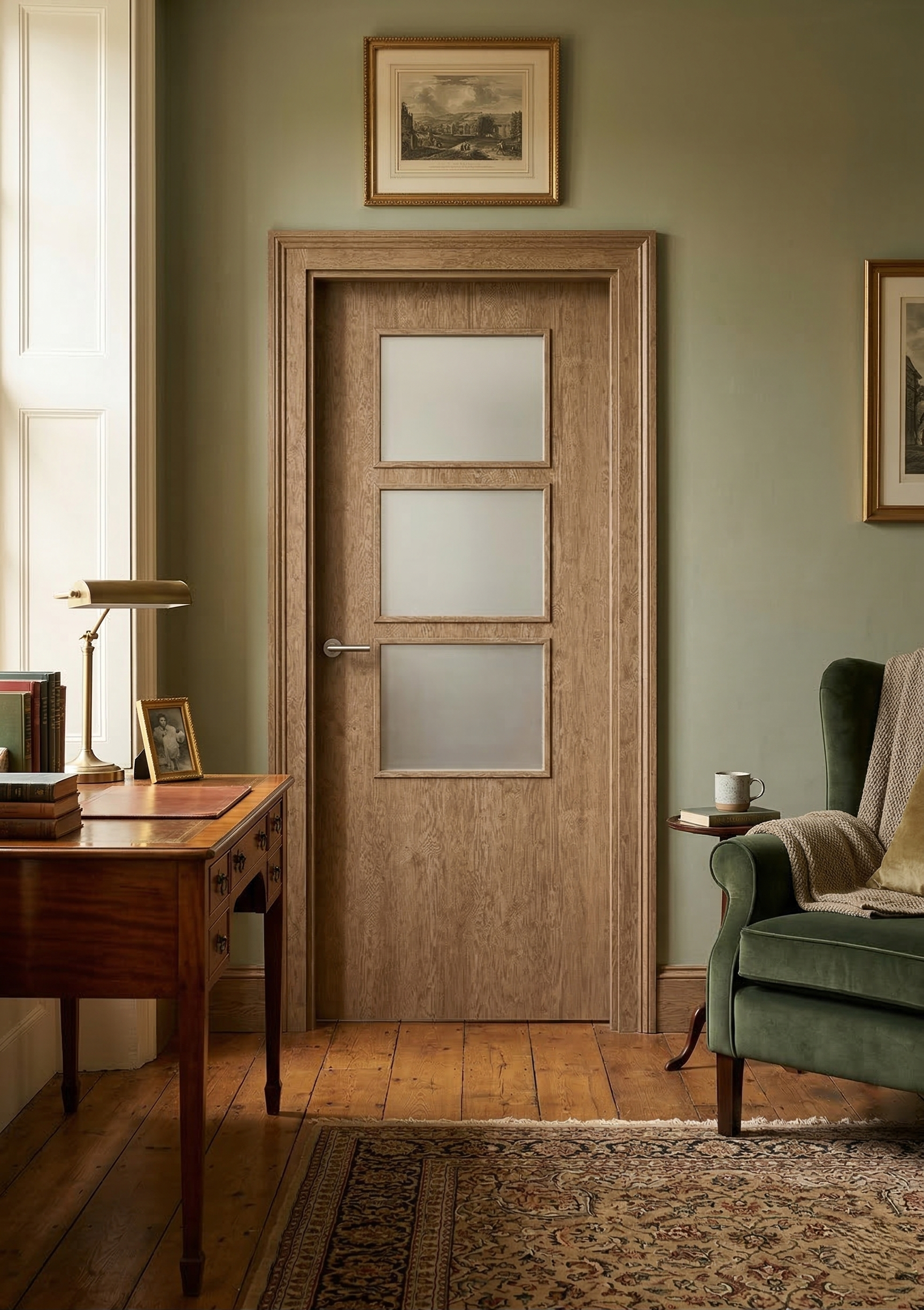 PUERTA ABATIBLE EN BLOCK VINILO CASTAÑO 82,5CM  DERECHA - 2