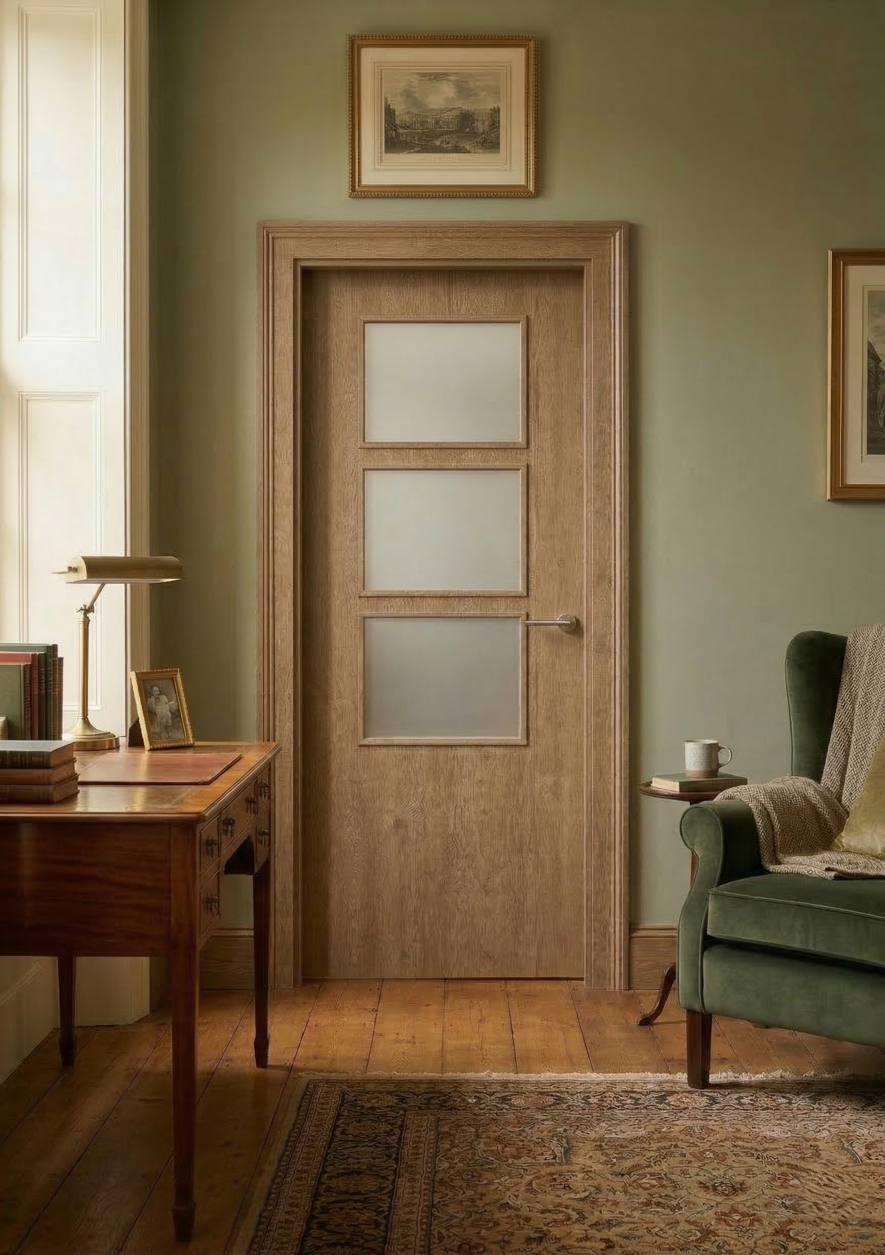 PUERTA ABATIBLE EN BLOCK VINILO CASTAÑO 82,5CM  IZQUIERDA - 2