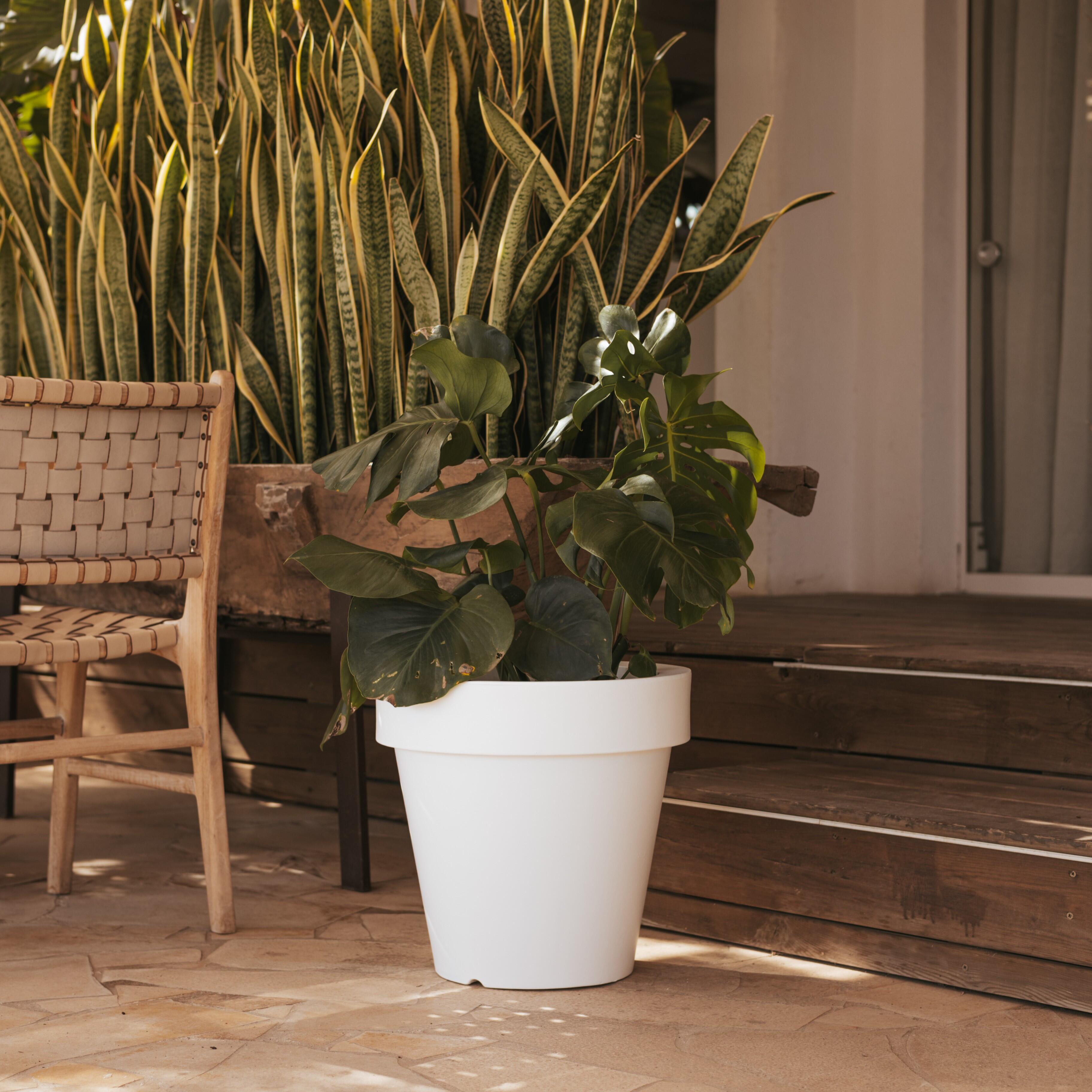 Maceta redonda de polietileno NEWGARDEN Magnolia ø 60 cm y 57 cm altura blanco - 3