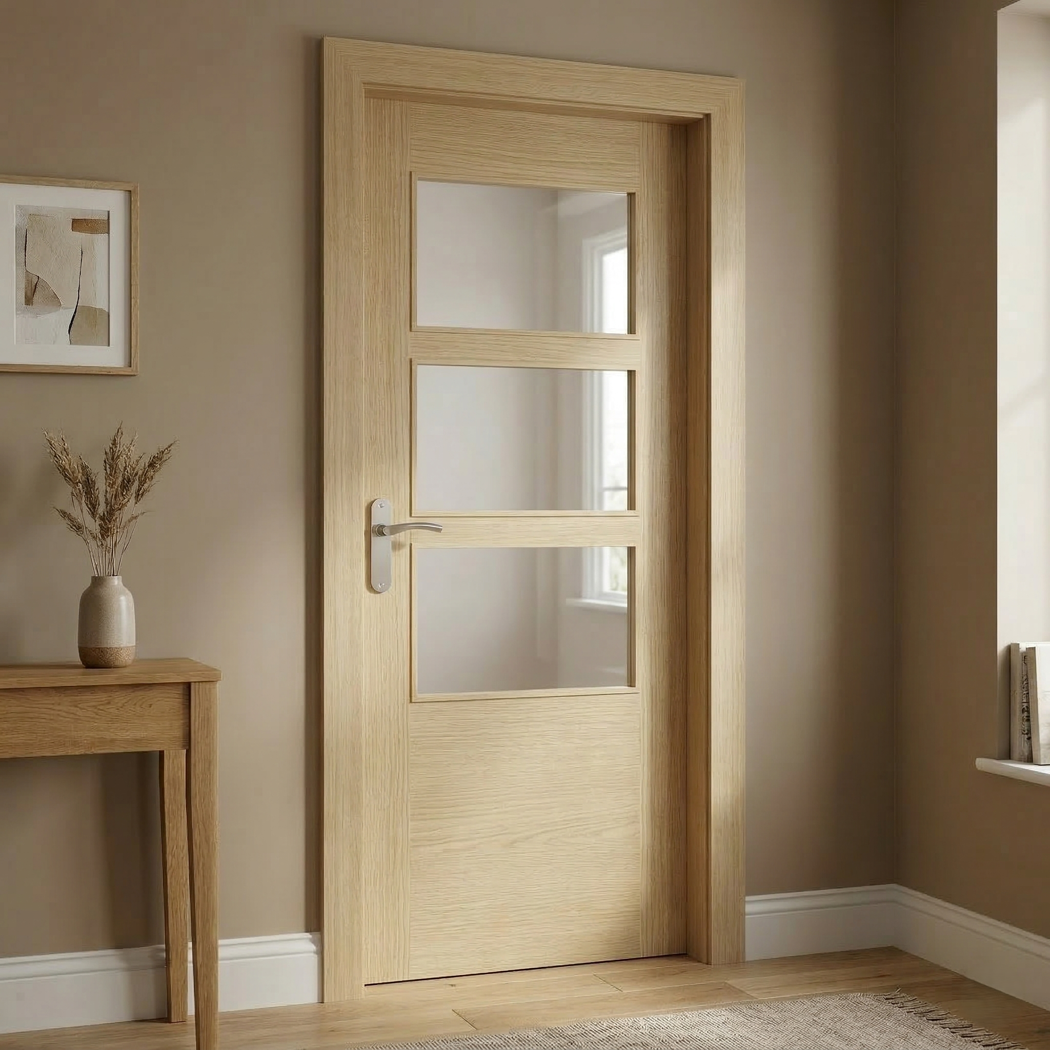 PUERTA ABATIBLE EN BLOCK MELAMINA ROBLE T 82,5CM  DERECHA - 2