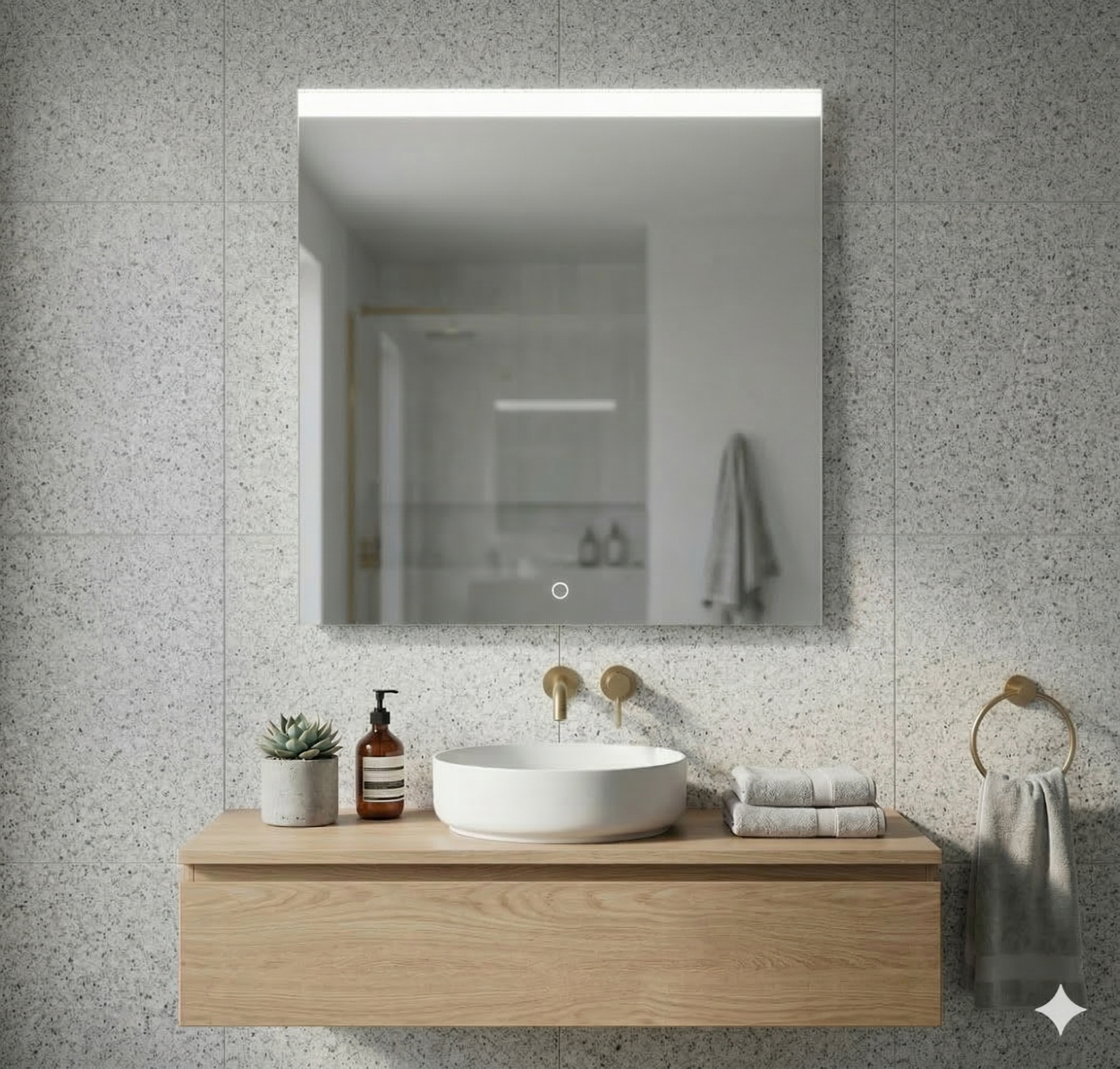 ESPEJO DE BAÑO CON LUZ LED ECO 80X80CM - 2