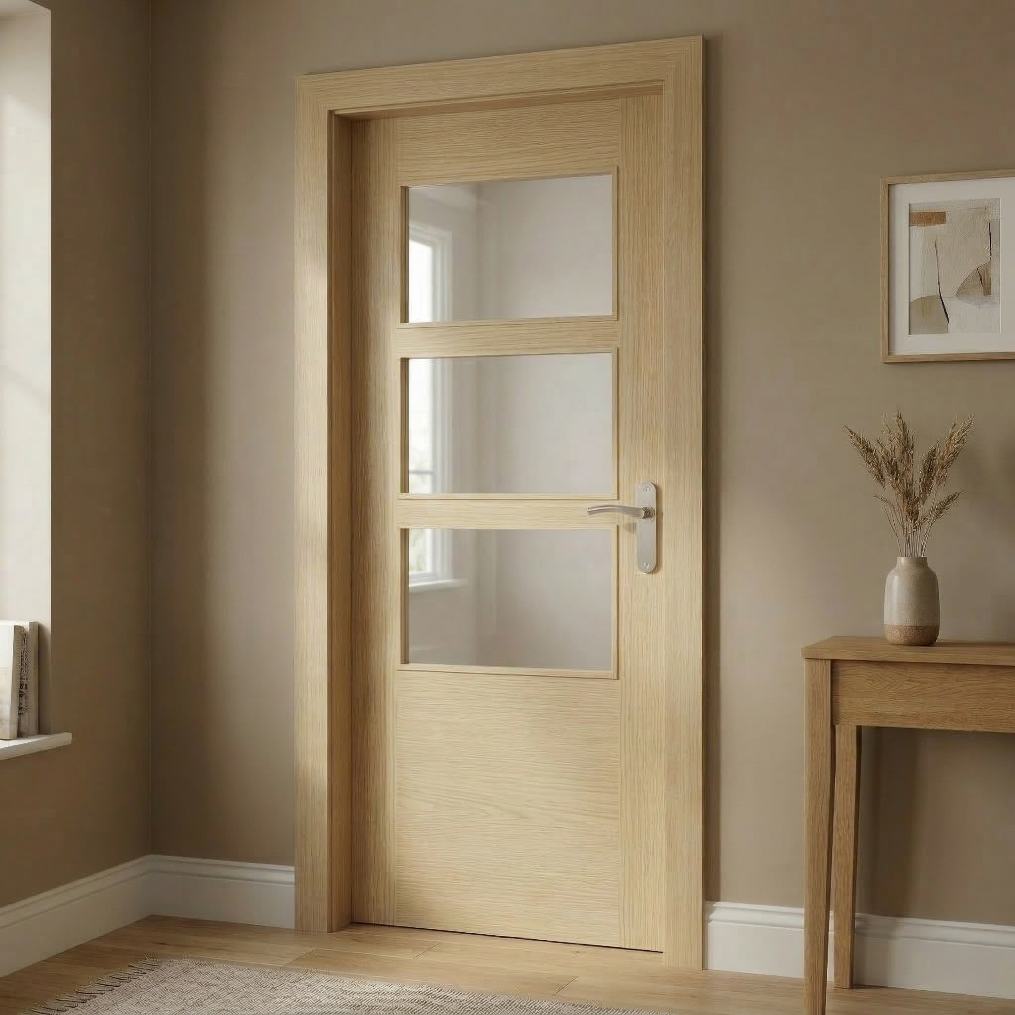 PUERTA ABATIBLE EN BLOCK MELAMINA ROBLE T 72,5CM  IZQUIERDA - 2