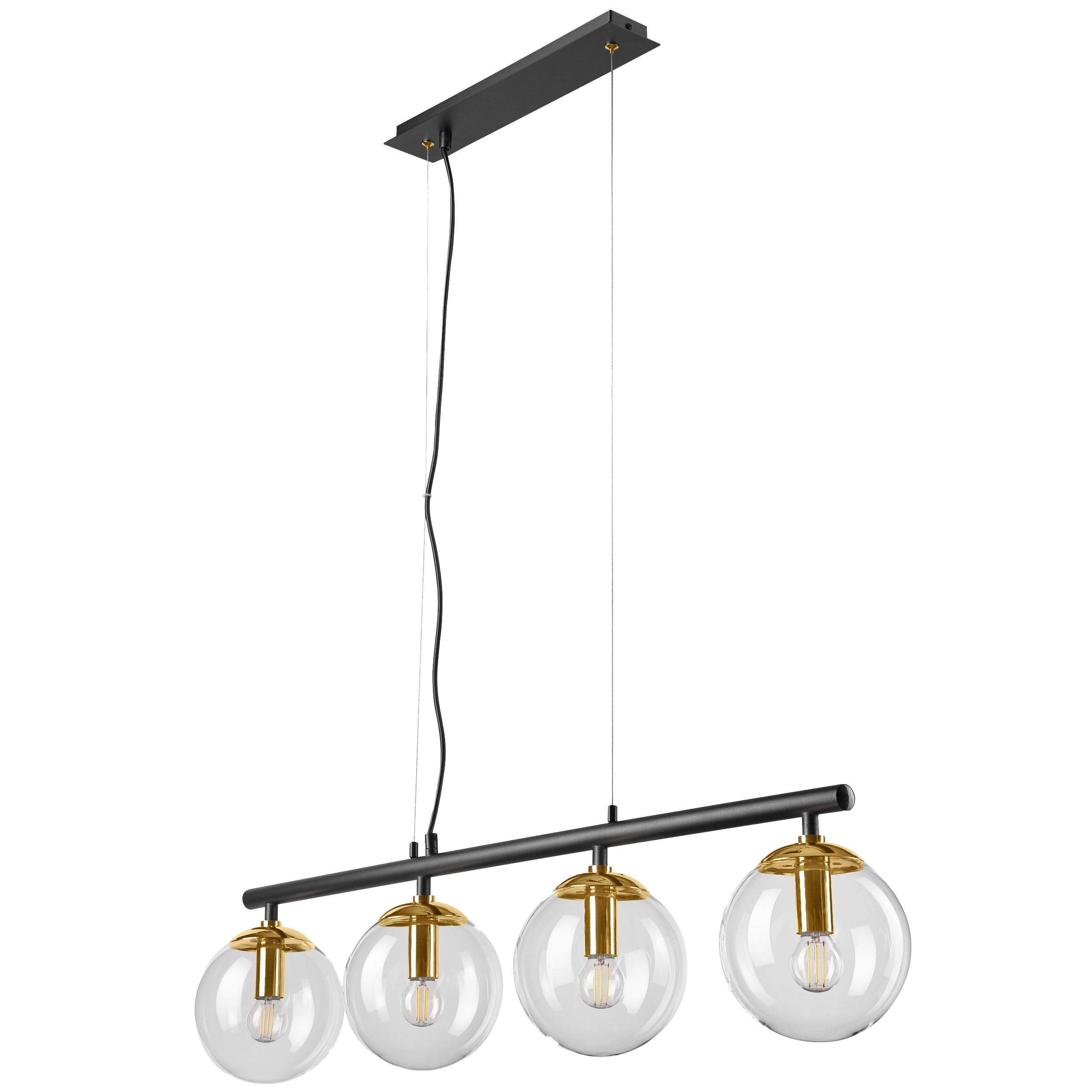 Lampa wisząca Eloise 4xE14 czarno-złota Lamkur