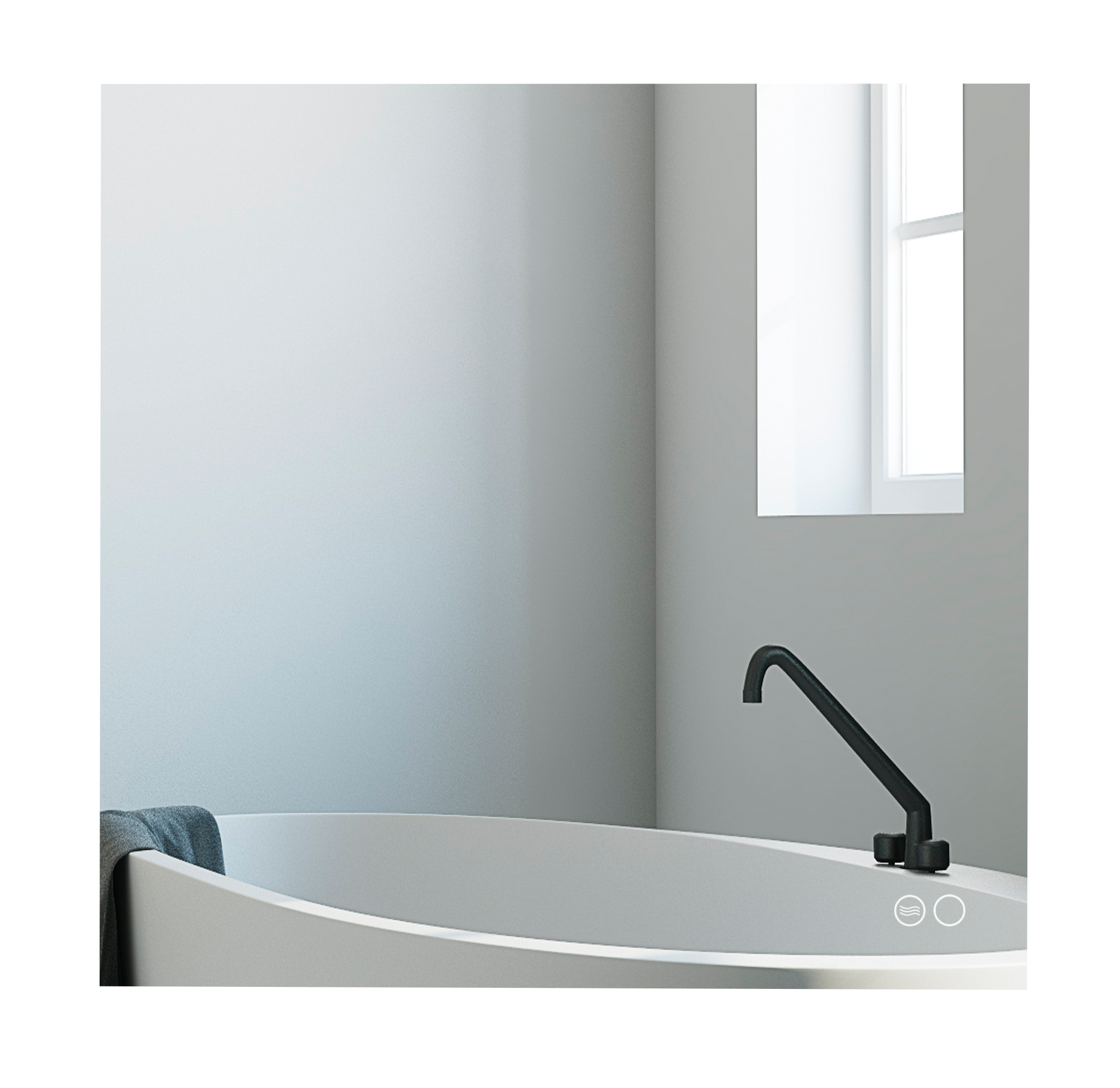 ESPEJO DE BAÑO CON LUZ LED RETRO 80X80CM - 3