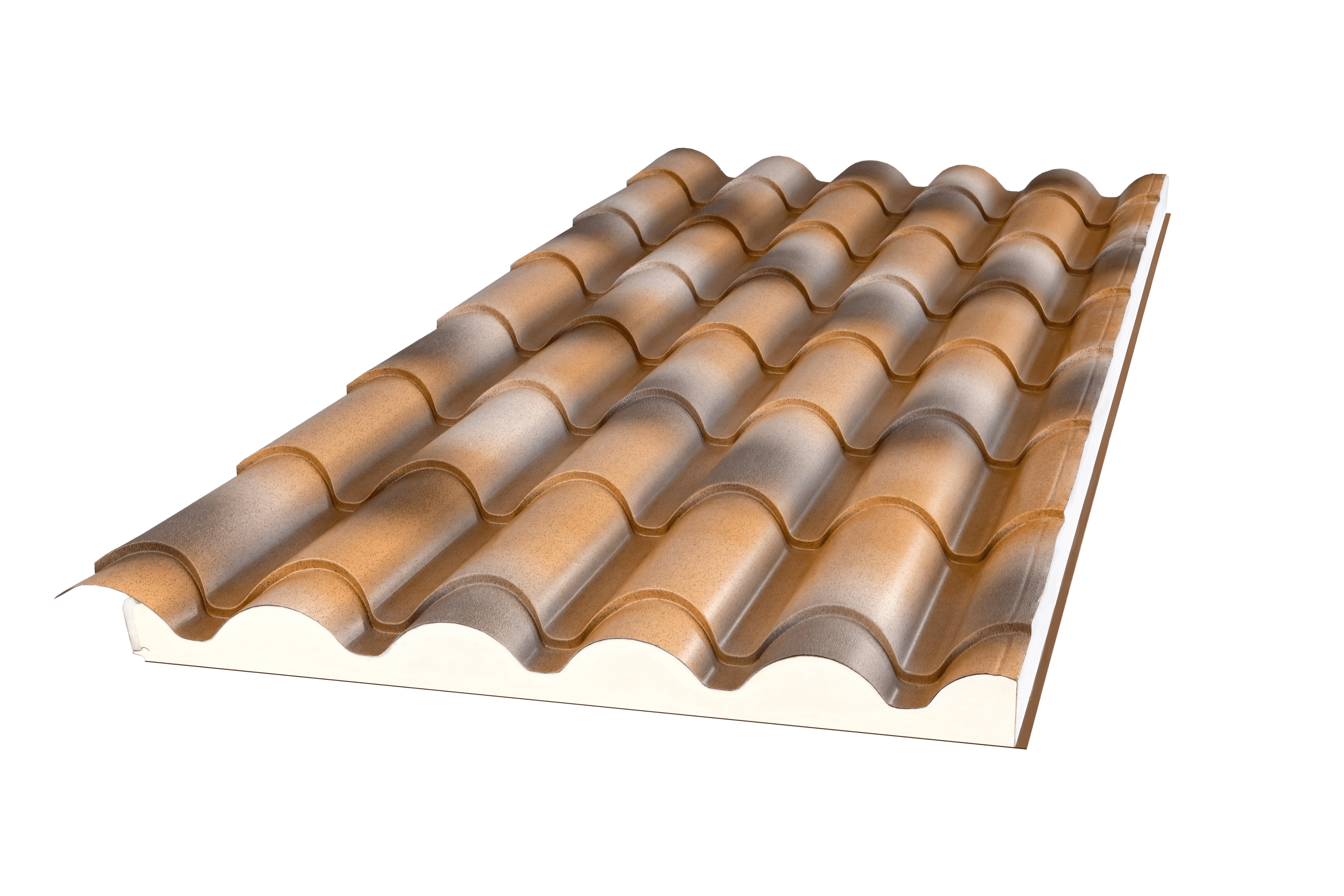 PANEL SÁNDWICH IMITACION TEJA ALB/BCO 3CM 3.15X1M - 2