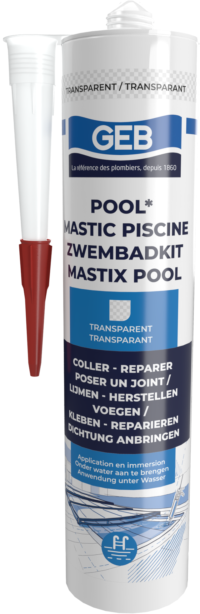 POOL MASTIC PISCINE TRANSPARENT 290 ml