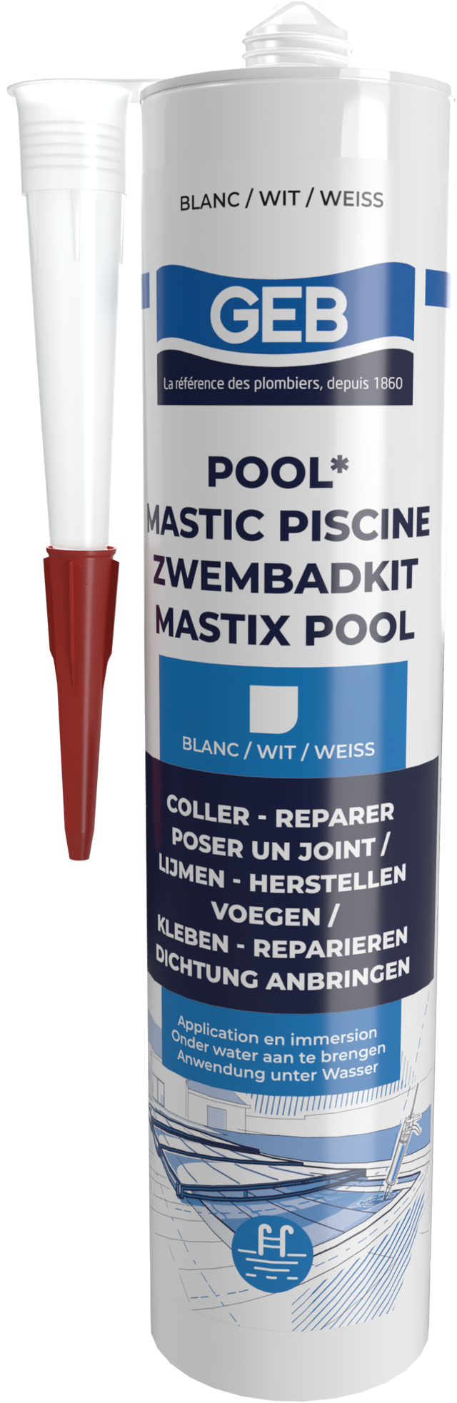 POOL * MASTIC PISCINE BLANC 290 ml