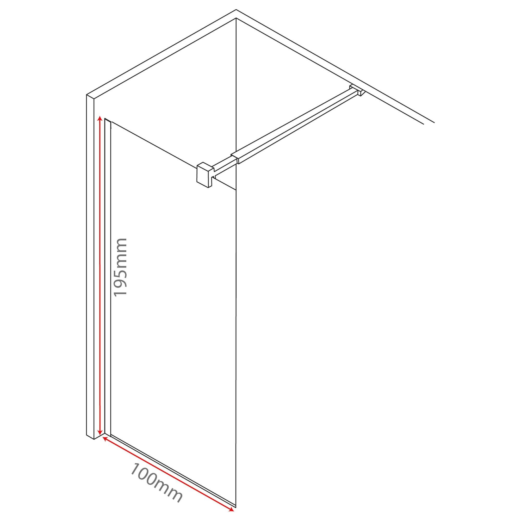 Mampara de ducha fija transparente Onix perfil aluminio cromo (89-90)x195 cm cristal 6mm reversible antical  - 6