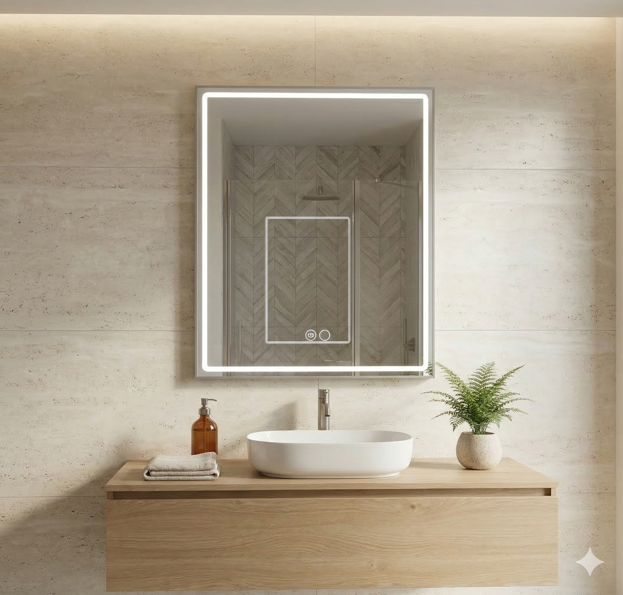 ESPEJO DE BAÑO CON LUZ LED MARC 60X80CM - 3