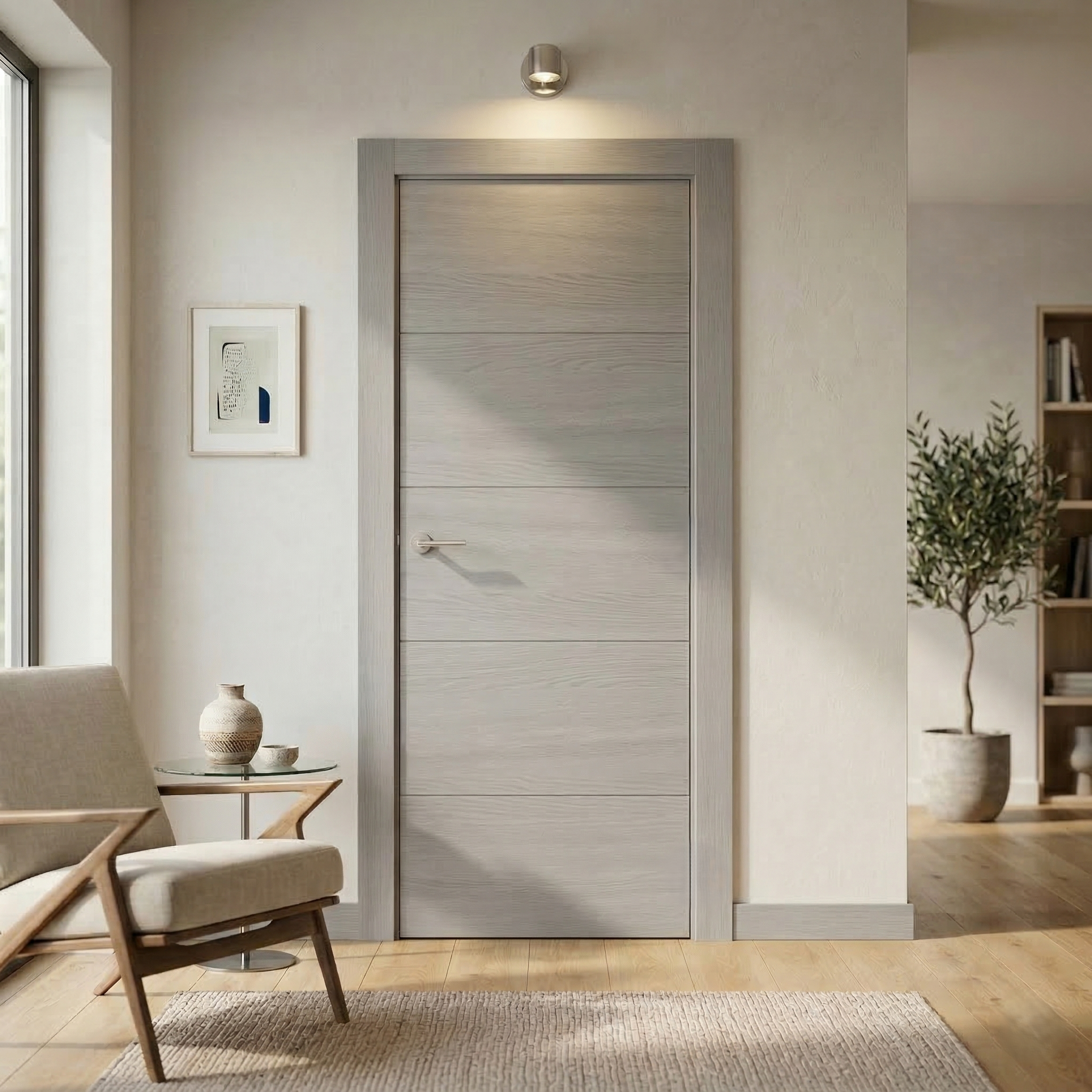 PUERTA INTERIOR EN BLOCK MELAMINA NORD VT5 72.5CM DERECHA - 2