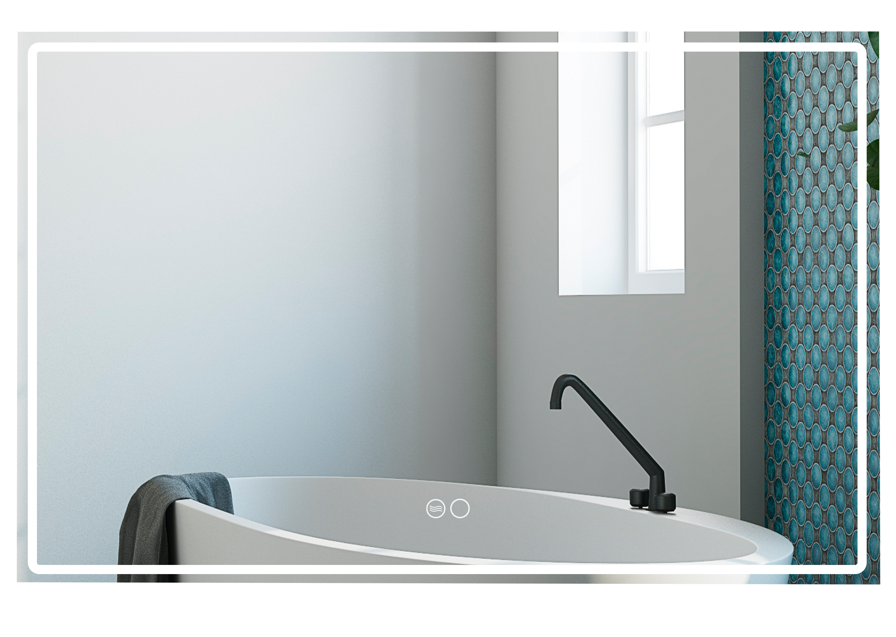 ESPEJO DE BAÑO CON LUZ LED MARC 140X80CM - 3