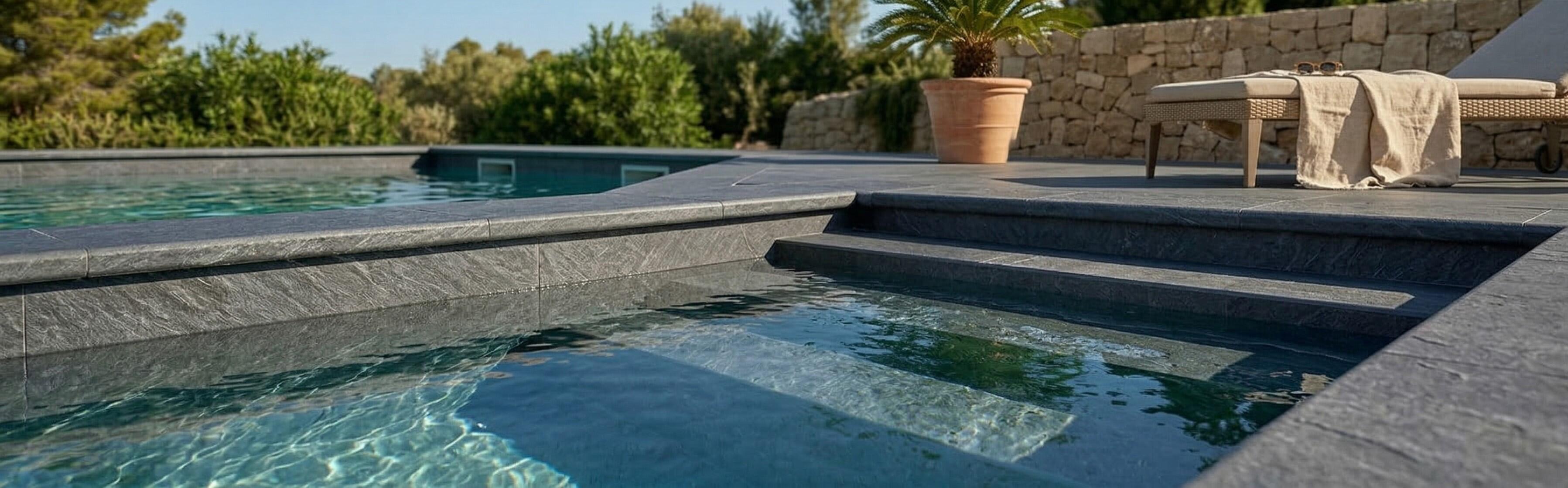 PELDAÑO PORCELÁNICO PARA PISCINA 31.7X62.5CM FLORIDA ANTRACITA - 2