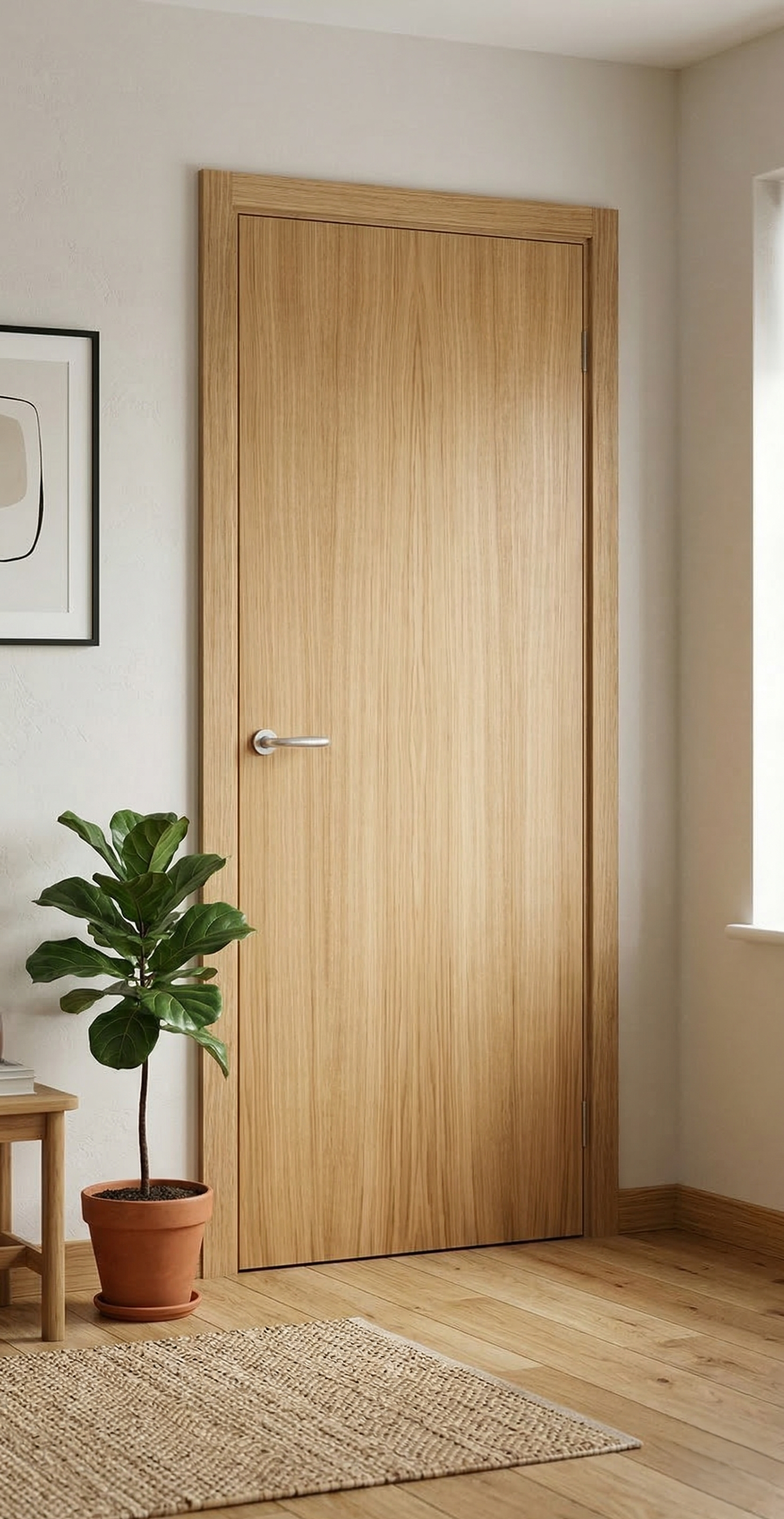 PUERTA  ABATIBLE EN BLOCK MELAMINA ROBLE P 72,5CM CIEGA DERECHA - 2