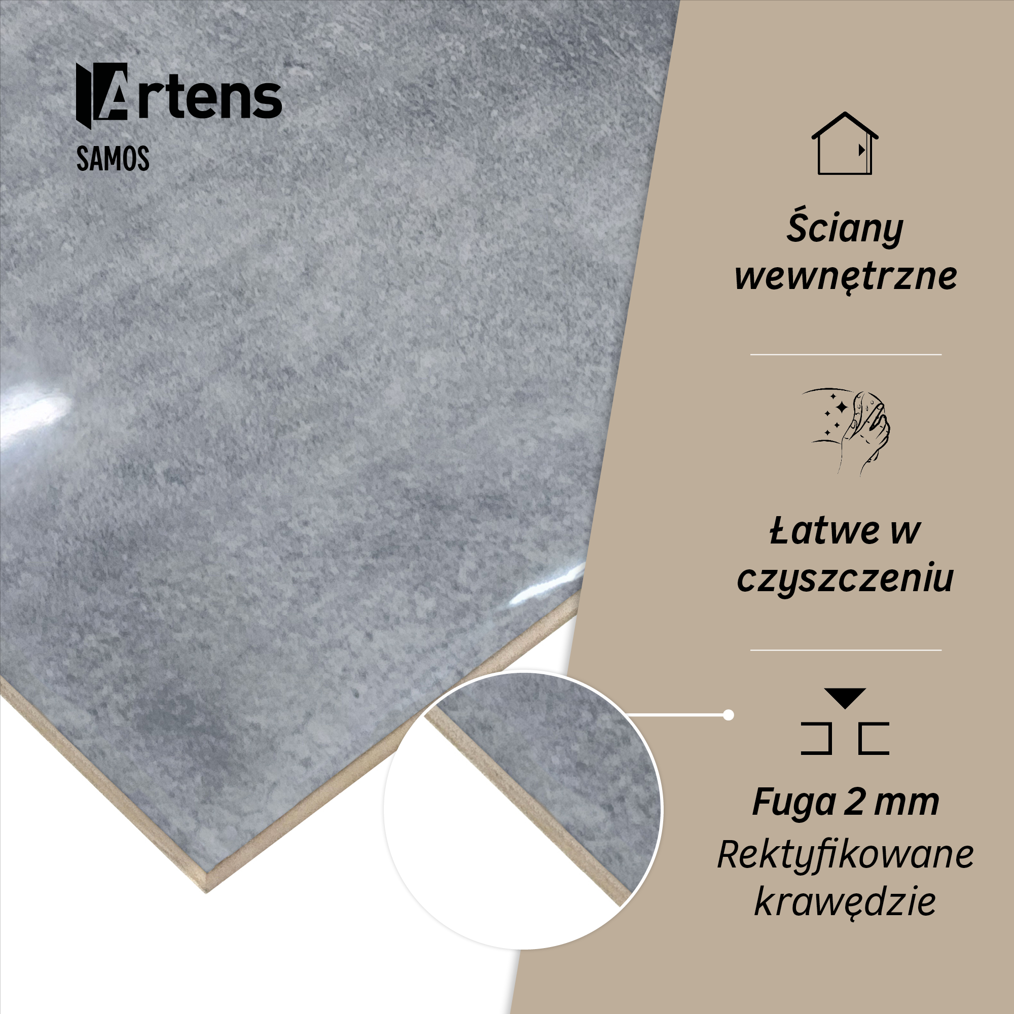 Glazura Samos Grey 30x60 Artens - 7