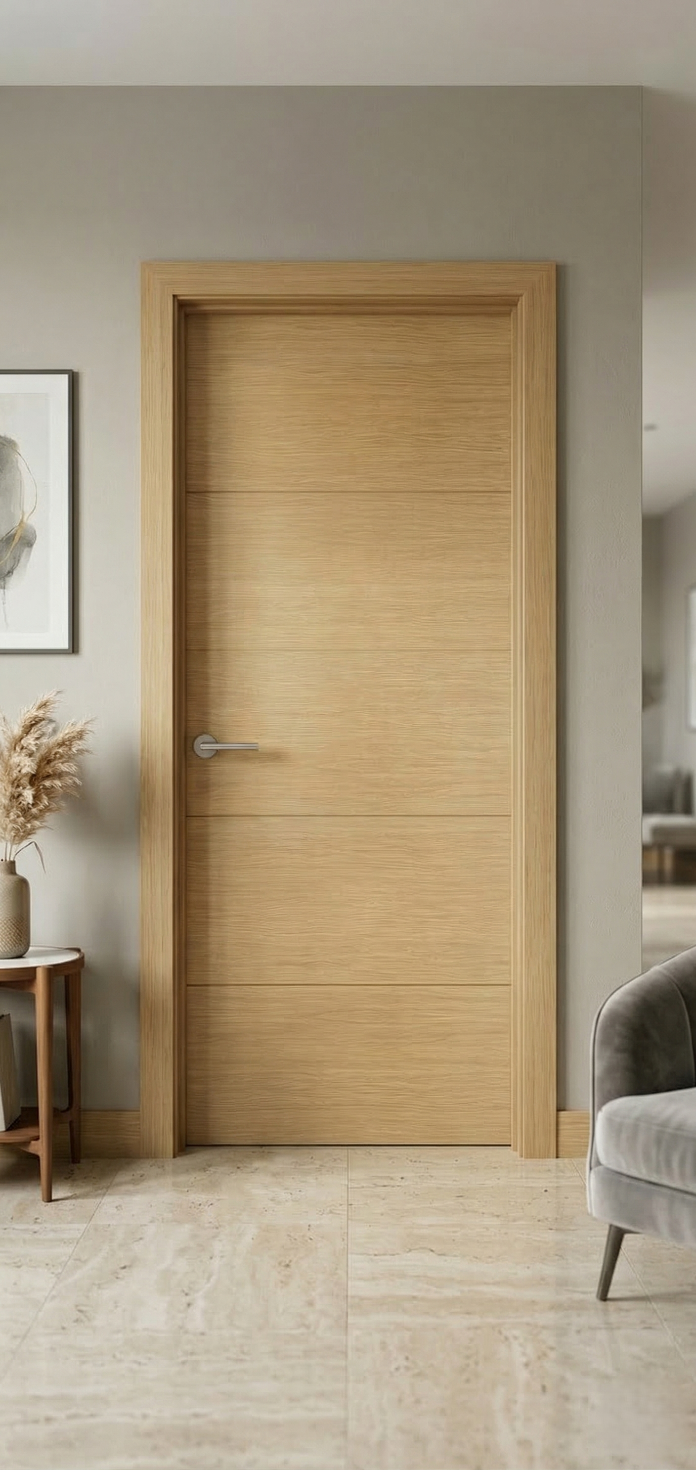 PUERTA INTERIOR EN BLOCK MELAMINA ROBLE VT5 72.5CM DERECHA - 2