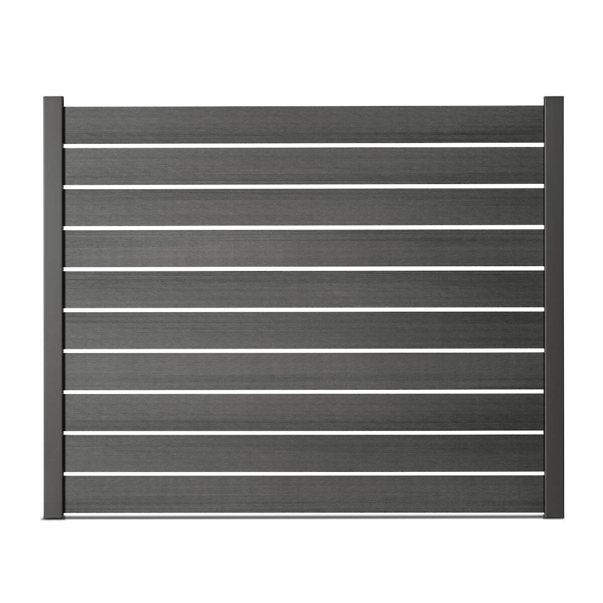 Pack 4 lamas para valla modulable de composite ajouradas gardenode elko de 13.5 x 180 cm gris oscuro