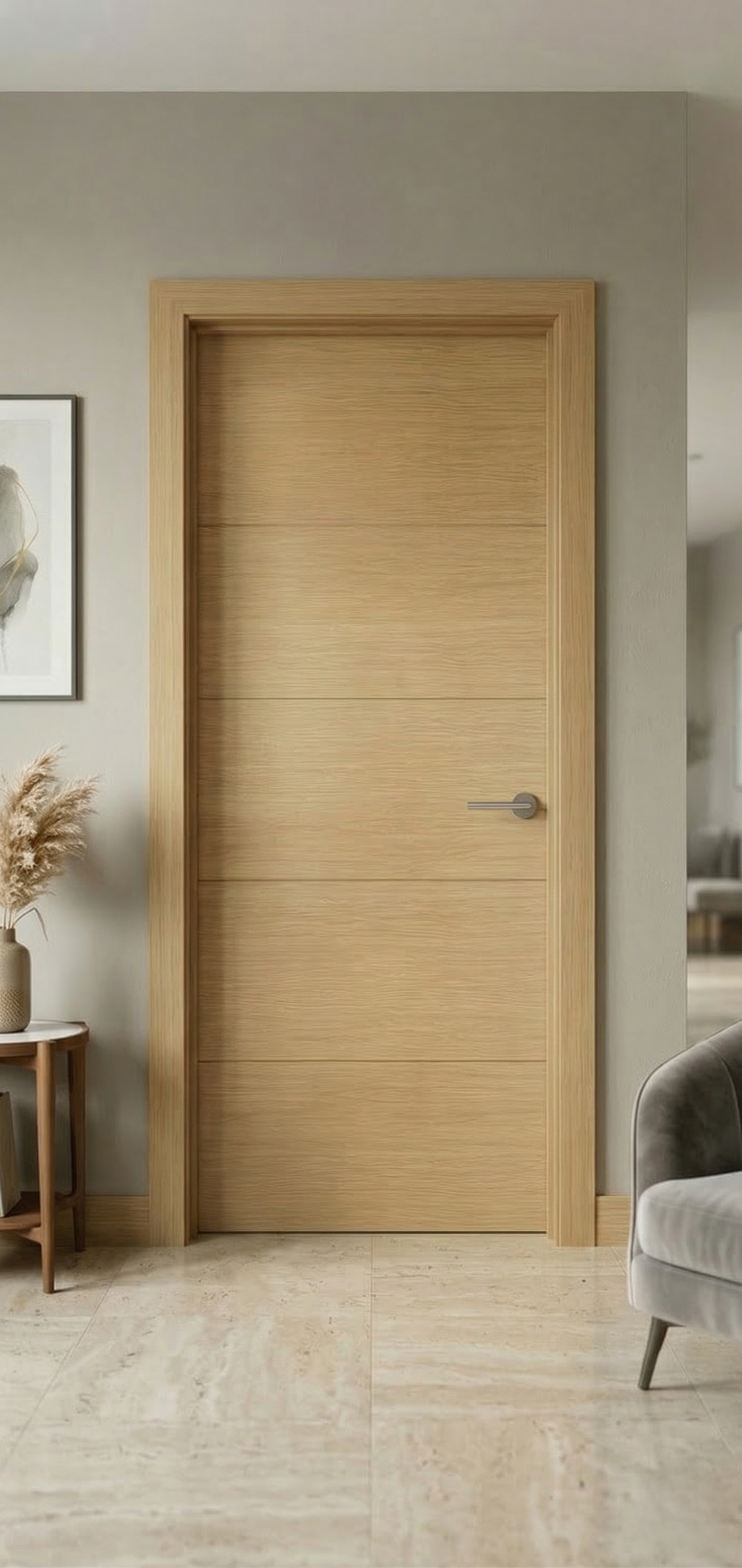 PUERTA INTERIOR EN BLOCK MELAMINA ROBLE VT5 62.5CM IZQUIERDA - 2