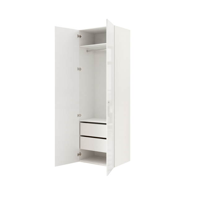 Armario 2 puertas abatible Sevilla blanco SPACEO Evo'M blanco 80 x 230,4 x 54 cm (AnchoxAltoxFondo)