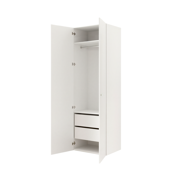 Armario 2 puertas abatible Riga blanco SPACEO Evo'M blanco 80 x 230,4 x 54 cm (AnchoxAltoxFondo)